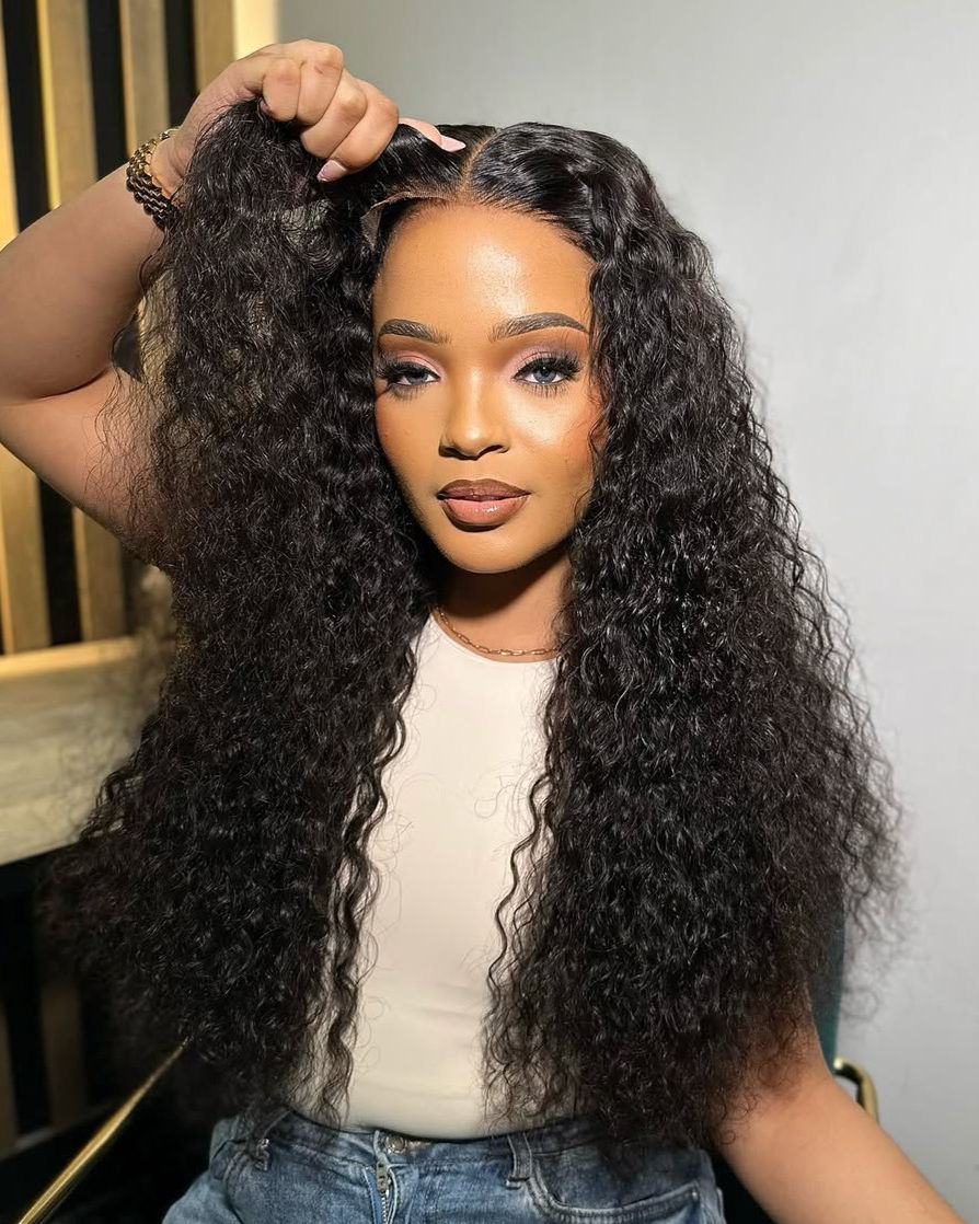 Brazilian double drawn waterwave 5x5 glueless