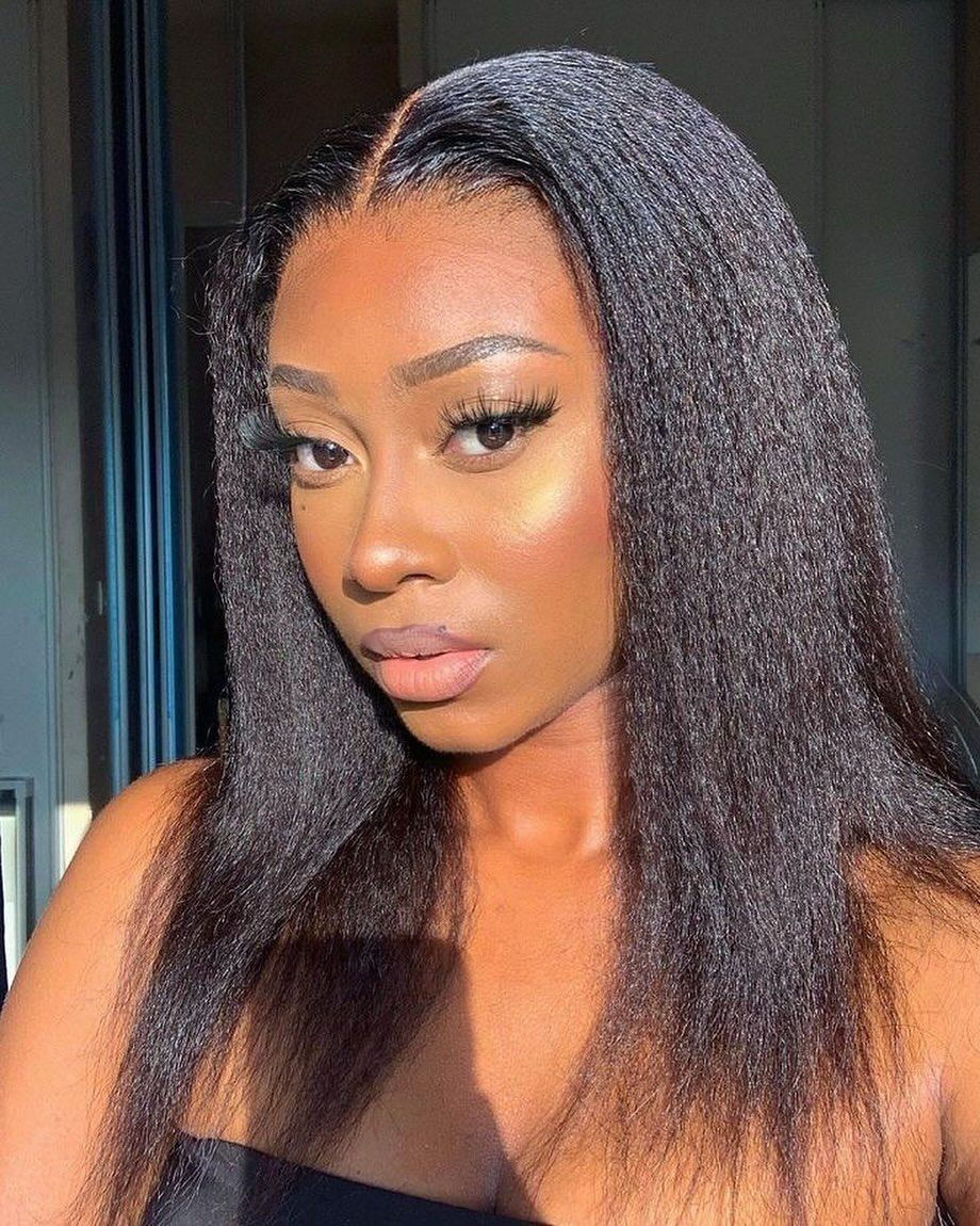 Brazilian kinky straight double drawn 13x4 lace