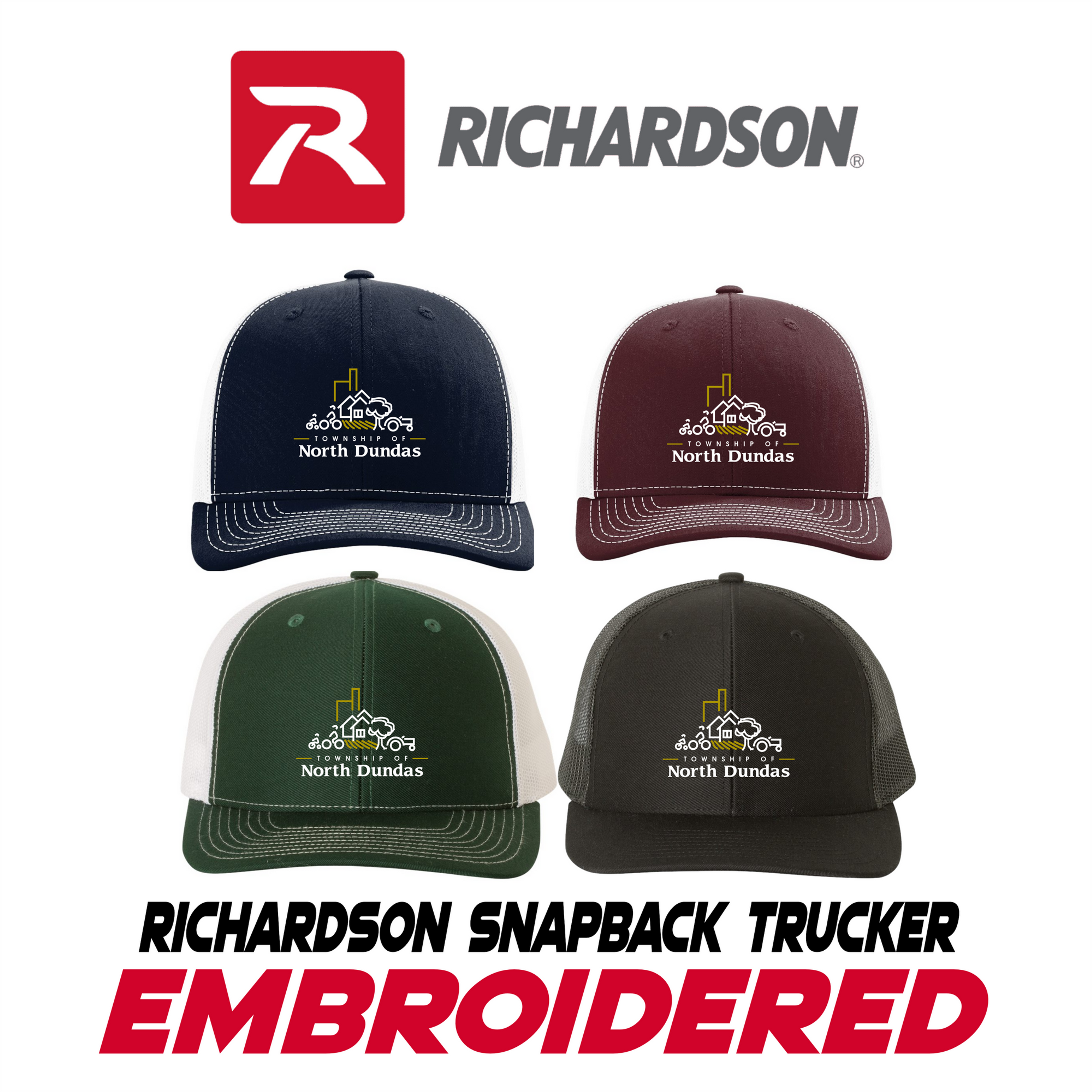 Embroidered Richardson Snapback Trucker Mesh Hat