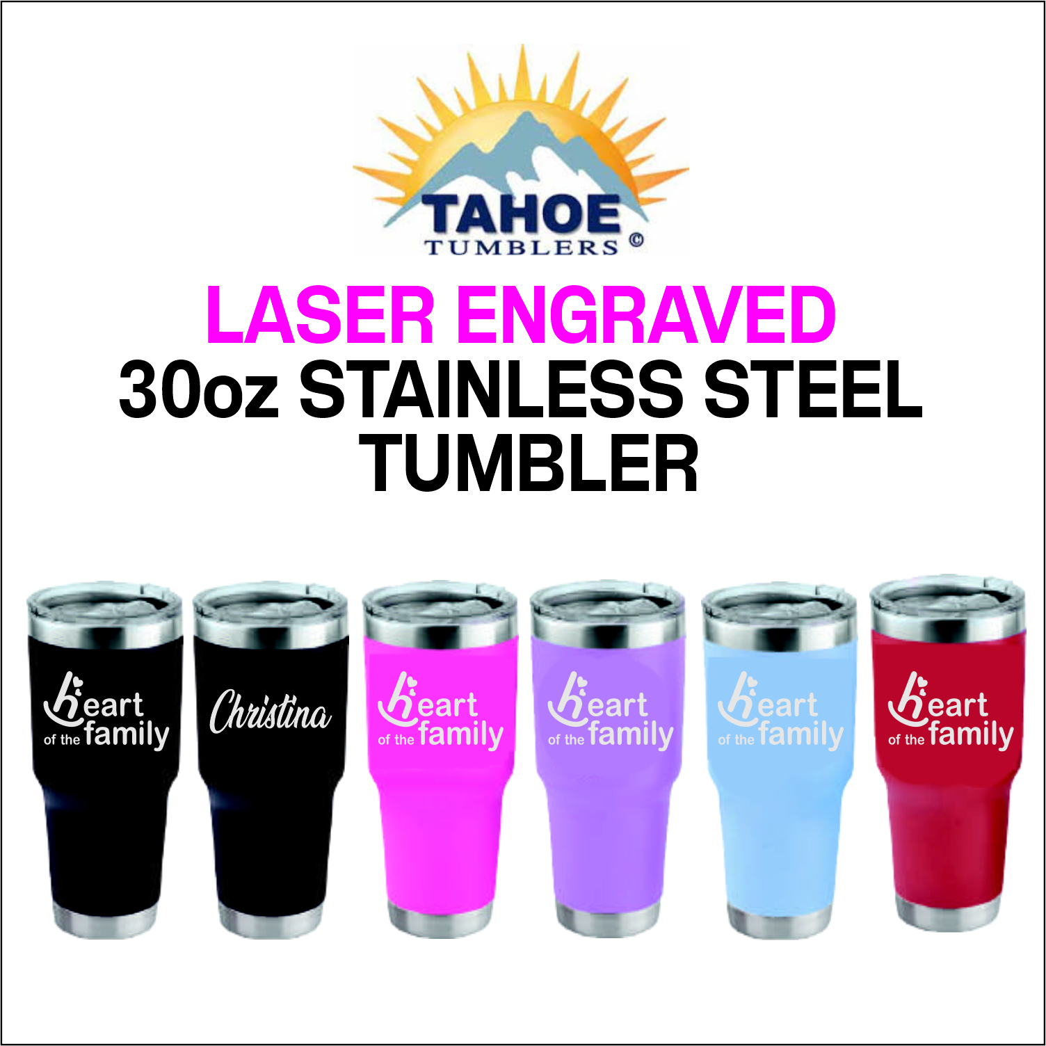 LASER ENGRAVED STAINELSS STEEL 30oz TUMBLER