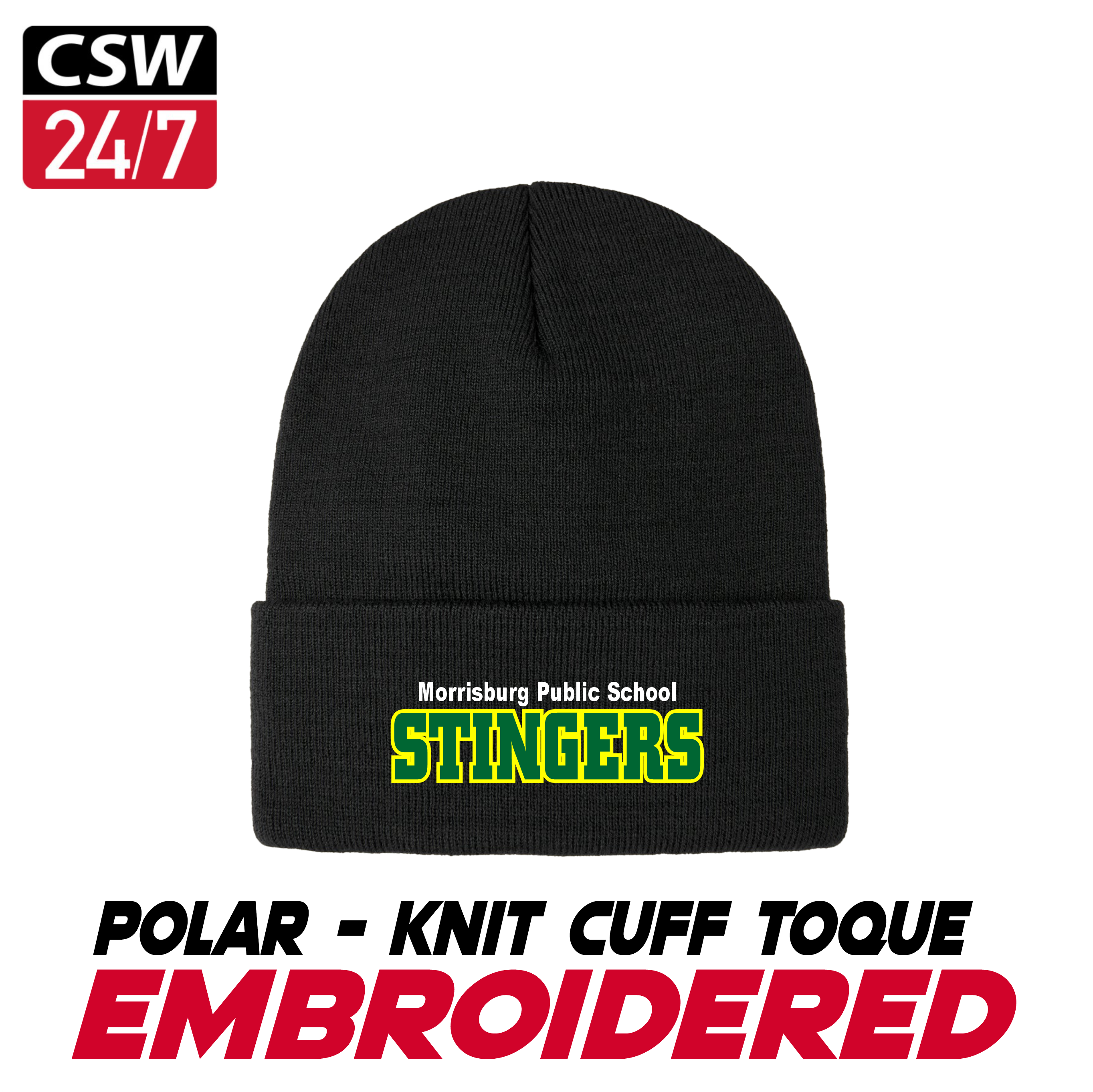 Embroidered CSW Polar - Acrylic Knit Cuff Toque