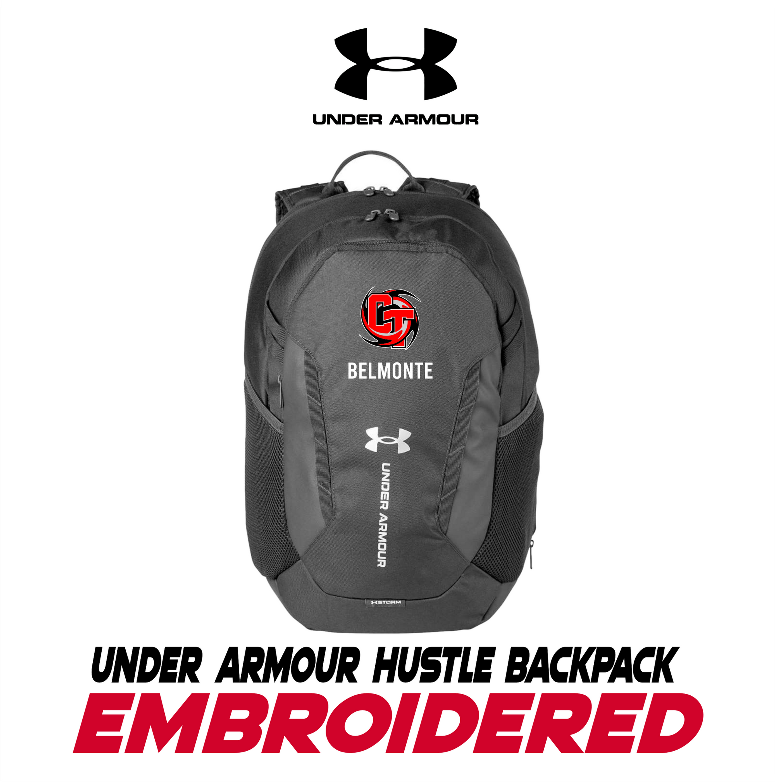 Embroidered Under Armour Hustle 6.0 Backpack