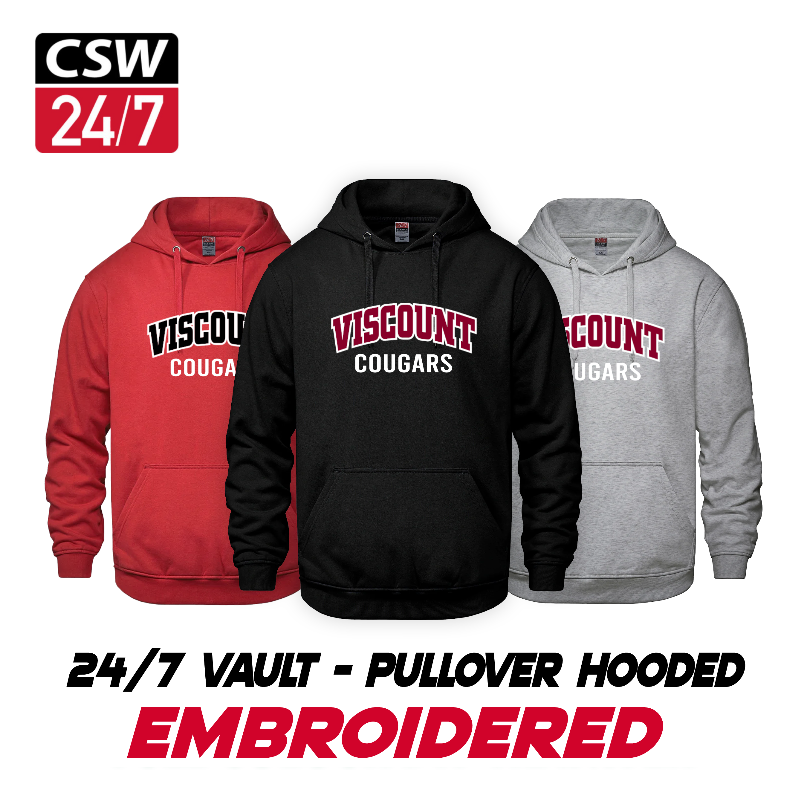 Embroidered CSW 24/7 Vault Hoodie