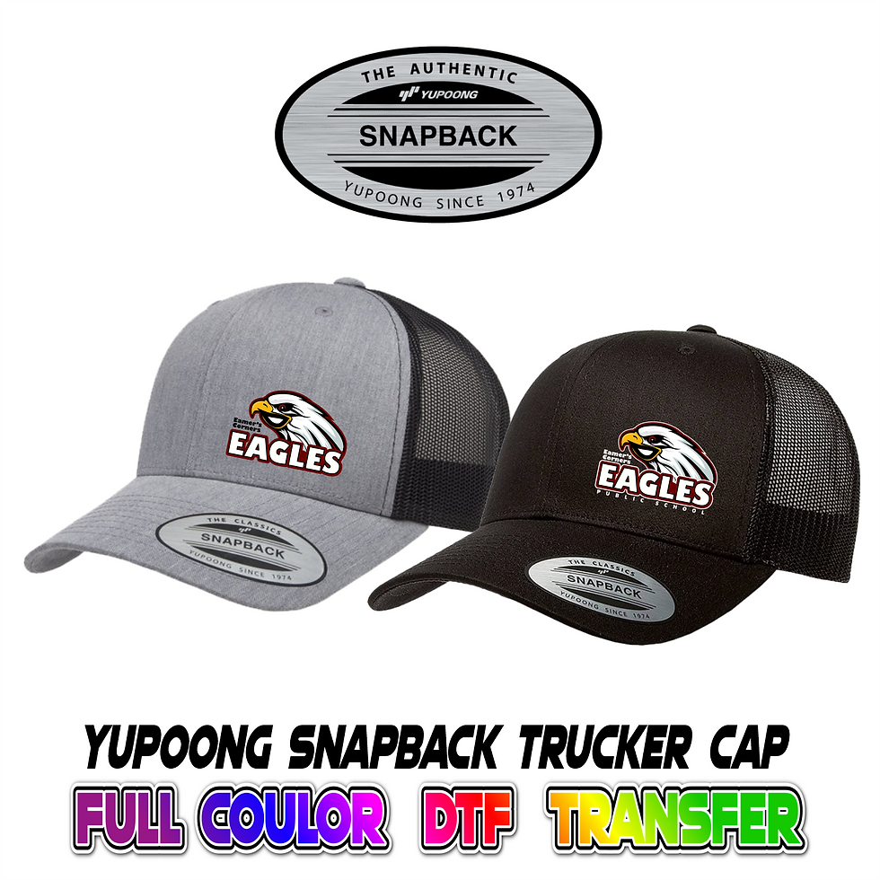 YP Classics-Retro Trucker Snapback Heat Pressed Logo