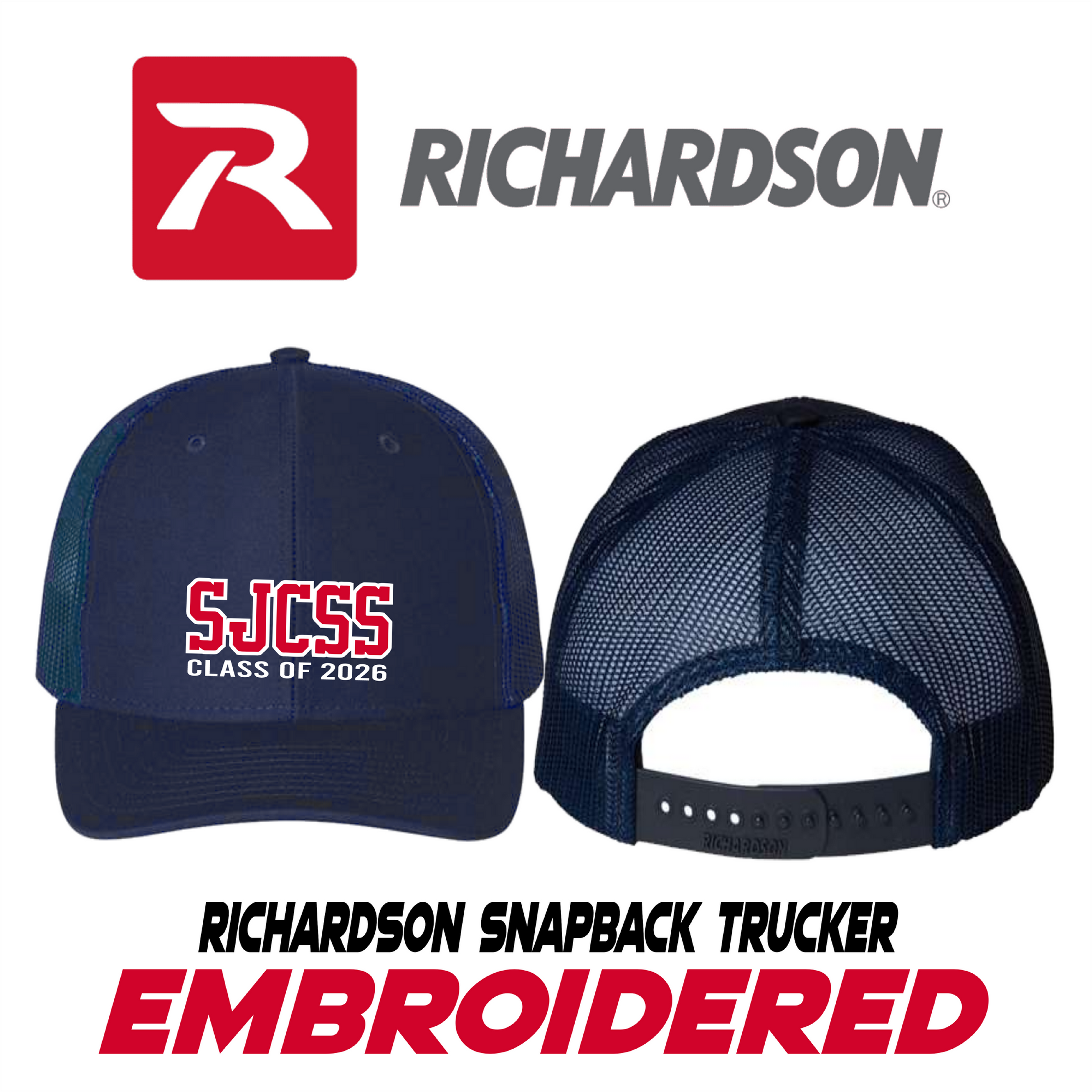 Embroidered Richardson  Snapback Trucker Mesh Hat