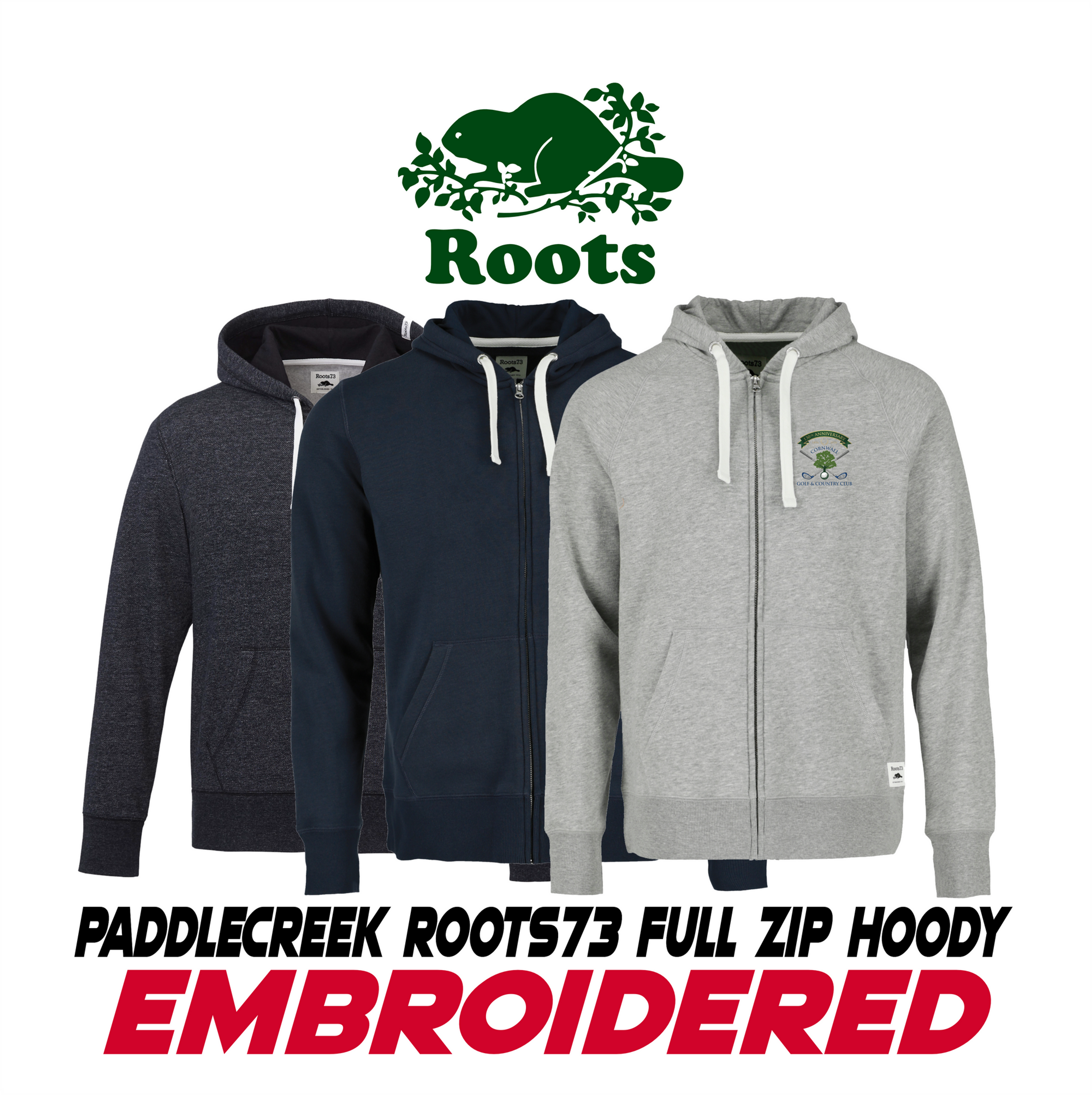 Embroidered PADDLECREEK Roots73 FULL ZIP Hoodie 130th