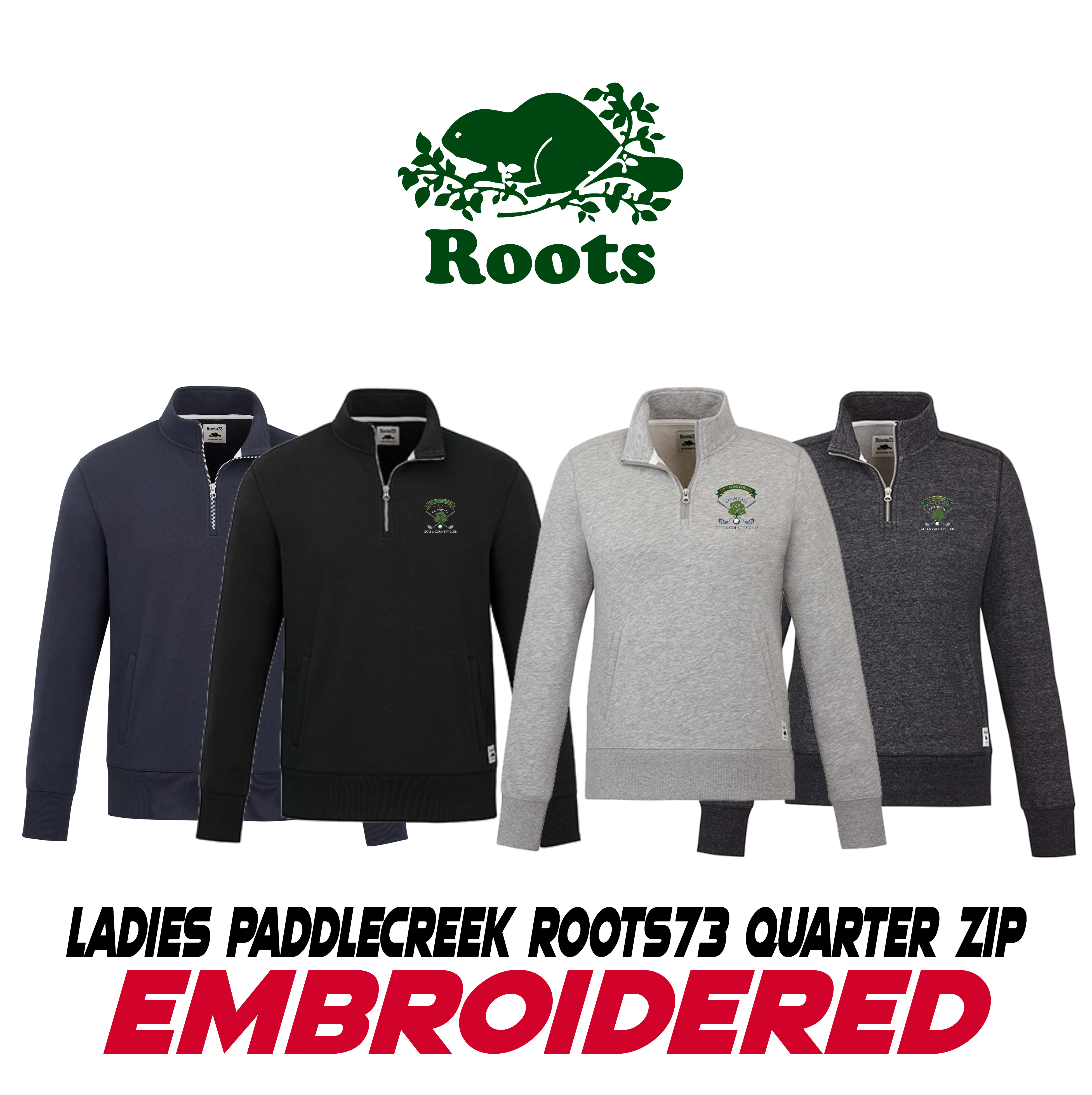Embroidered  PADDLECREEK Roots73 Fleece Quarter Zip 130th