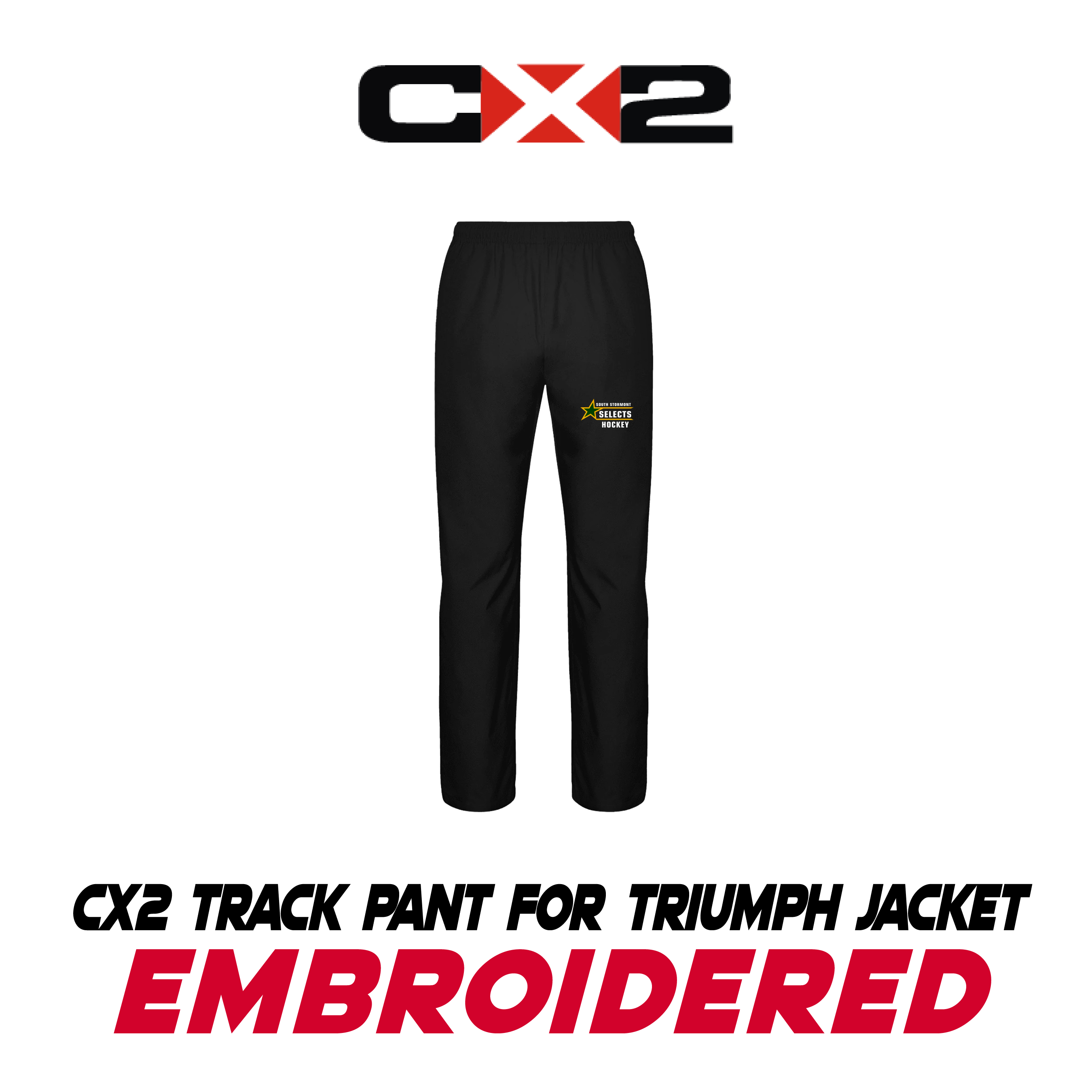 Embroidered CX2 Score  Track Pants
