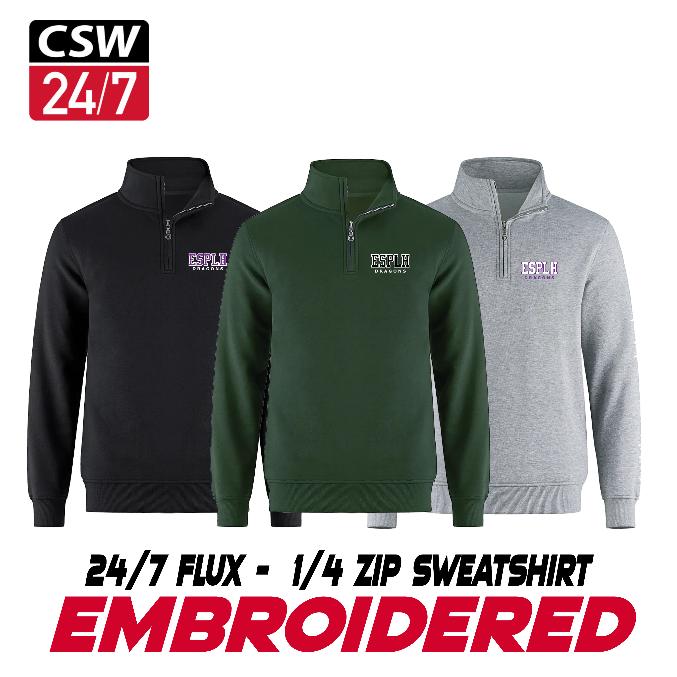 Embroided CSW Flux Quarter Zip