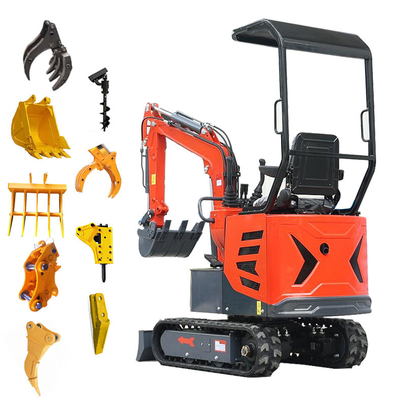 Thumbnail: Factory Direct Sale 1 Ton Mini Excavator High Quality Garden Crawler