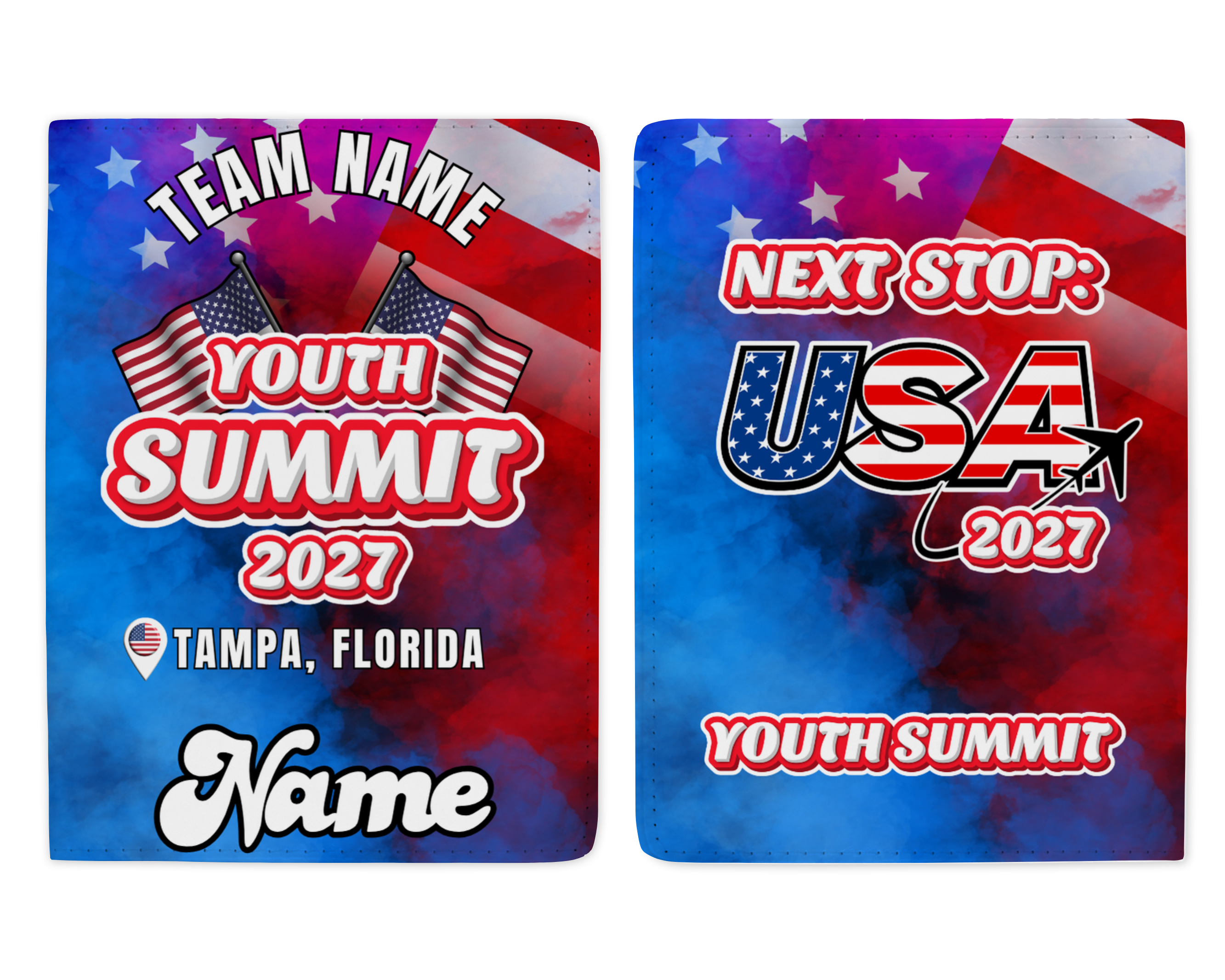 Youth Summit 2027 personalised passport cover-USA theme