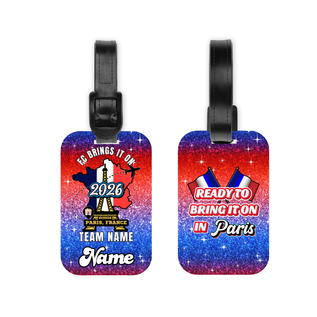 Personalised FC PARIS 2026 double sided Luggage tag- Eiffel tower