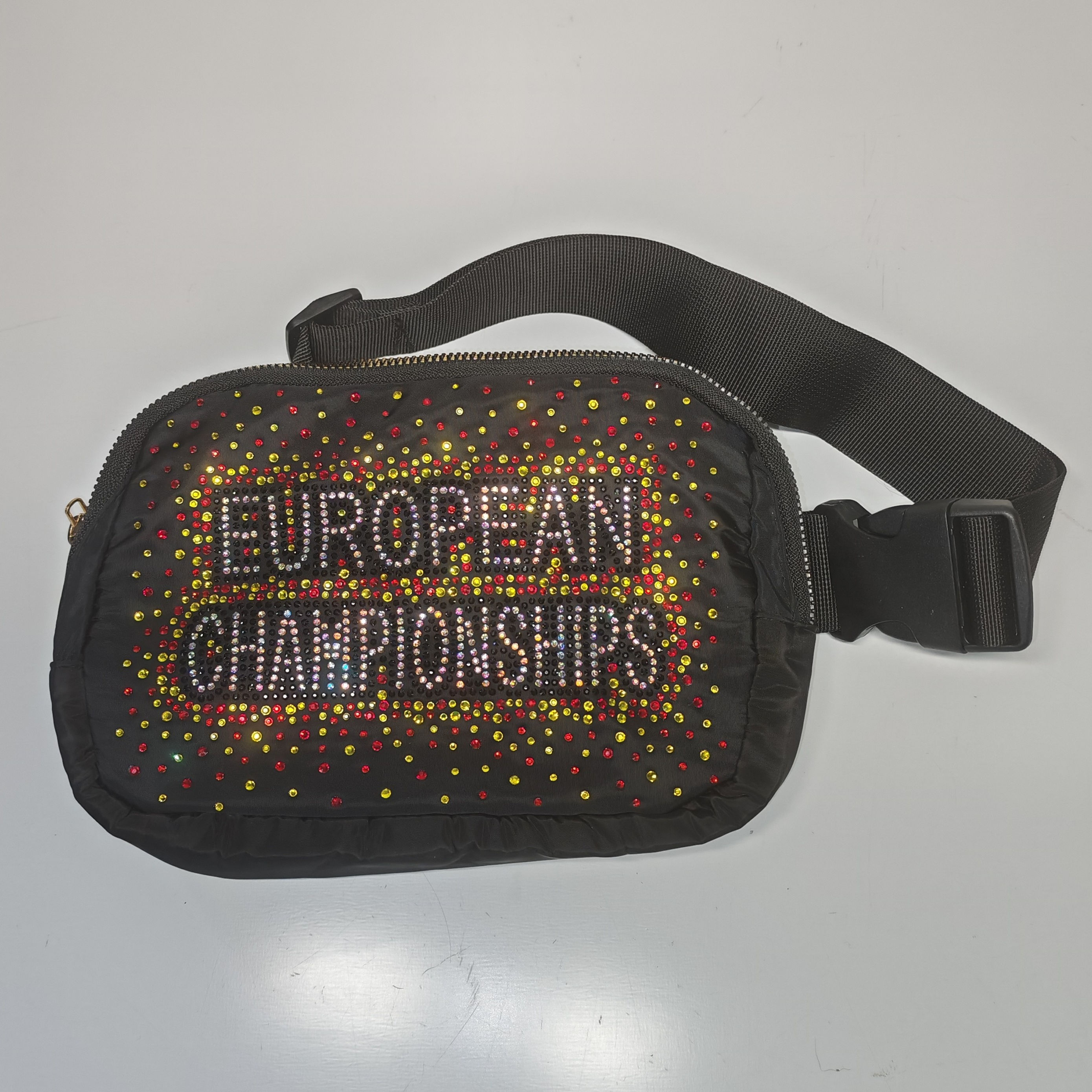 Personalised European Championships rhinestone bumbag/ beltbag