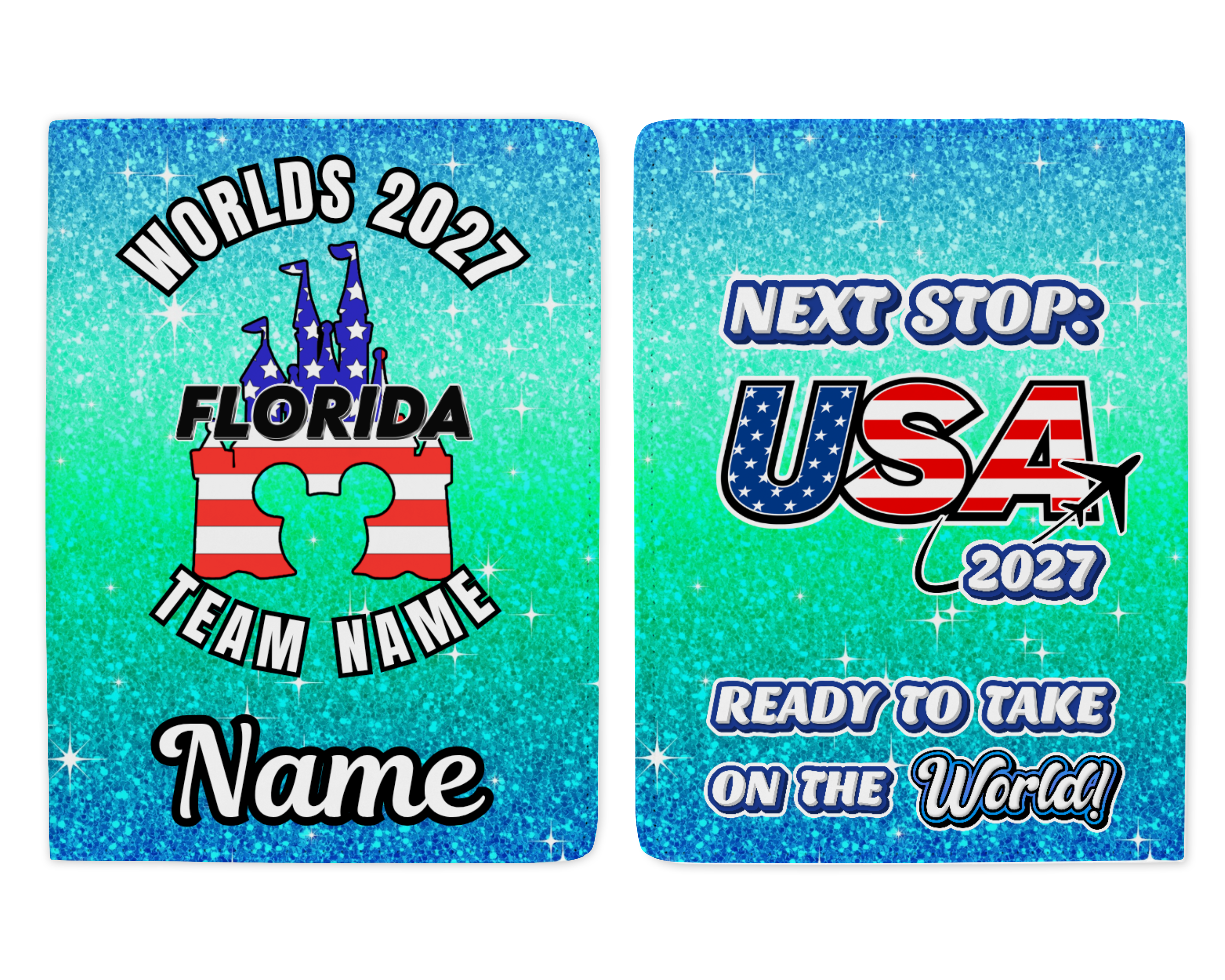 Worlds 2027 personalised passport cover- castle