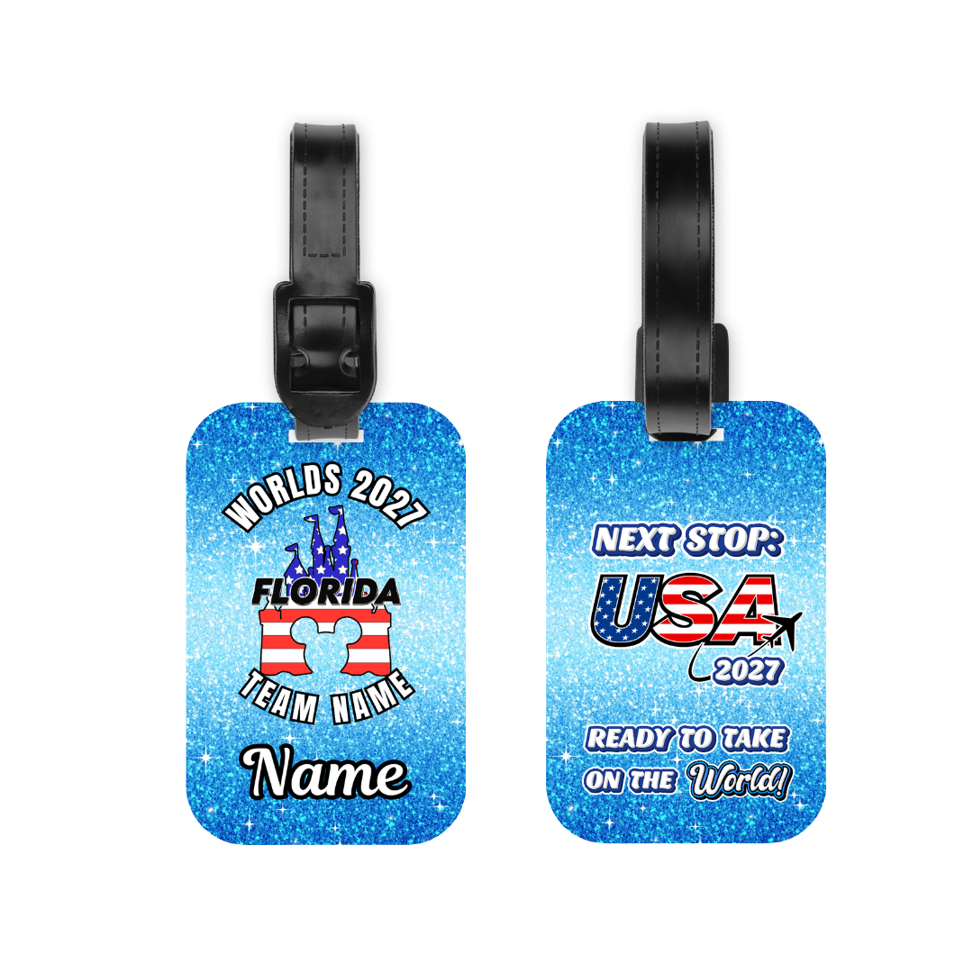 Worlds 2027 double sided luggage tag- castle