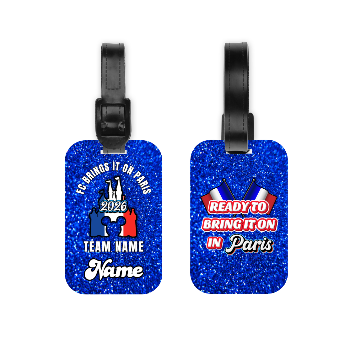 Personalised FC PARIS 2026 double sided Luggage tag- castle