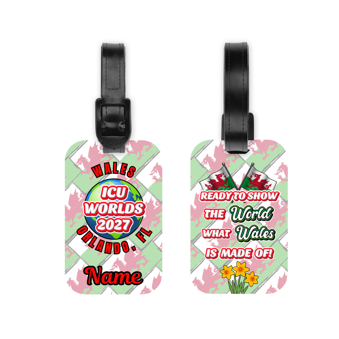 ICU Worlds 2027 double sided luggage tag- Wales