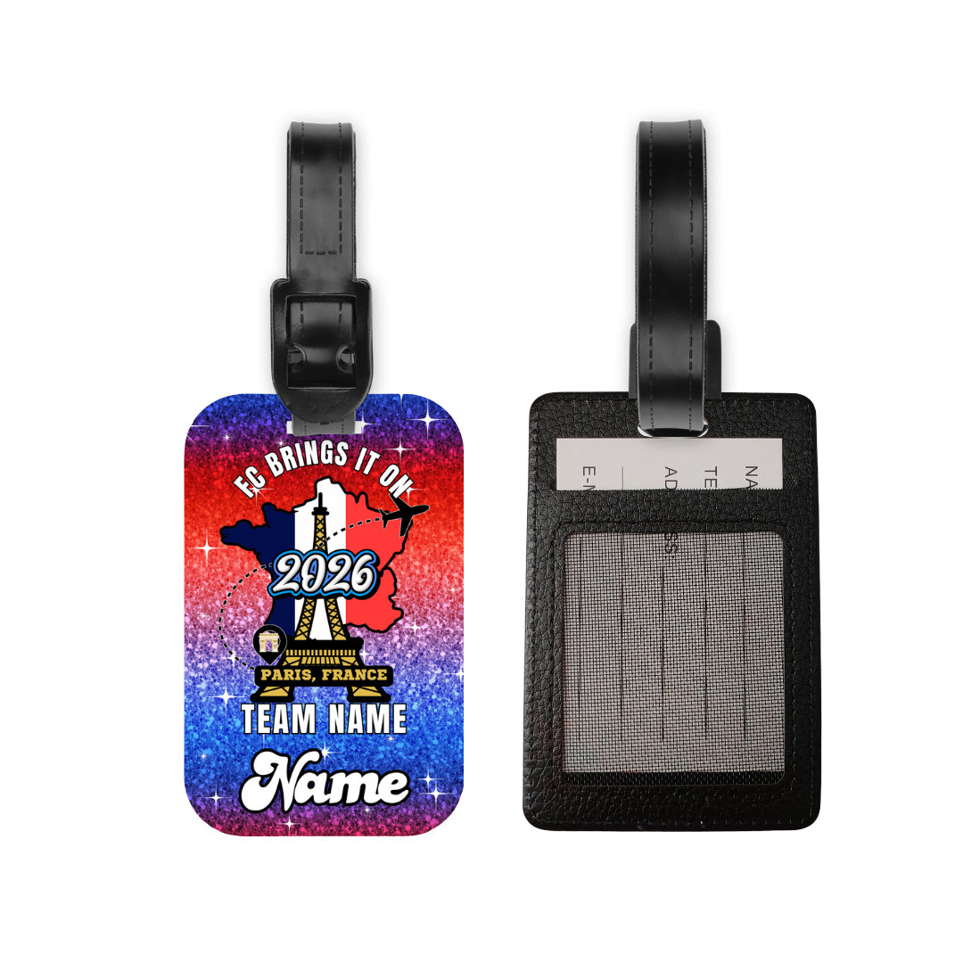 FC Paris 2026 one sided PU Leather luggage tag- Eiffel Tower
