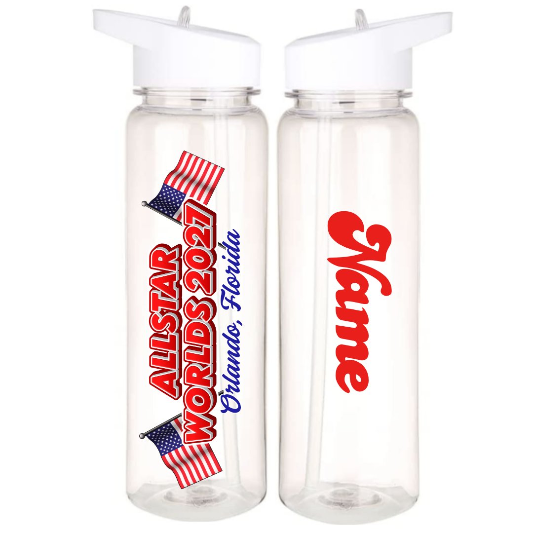 USA themed Allstar Worlds 2027 plastic bottle