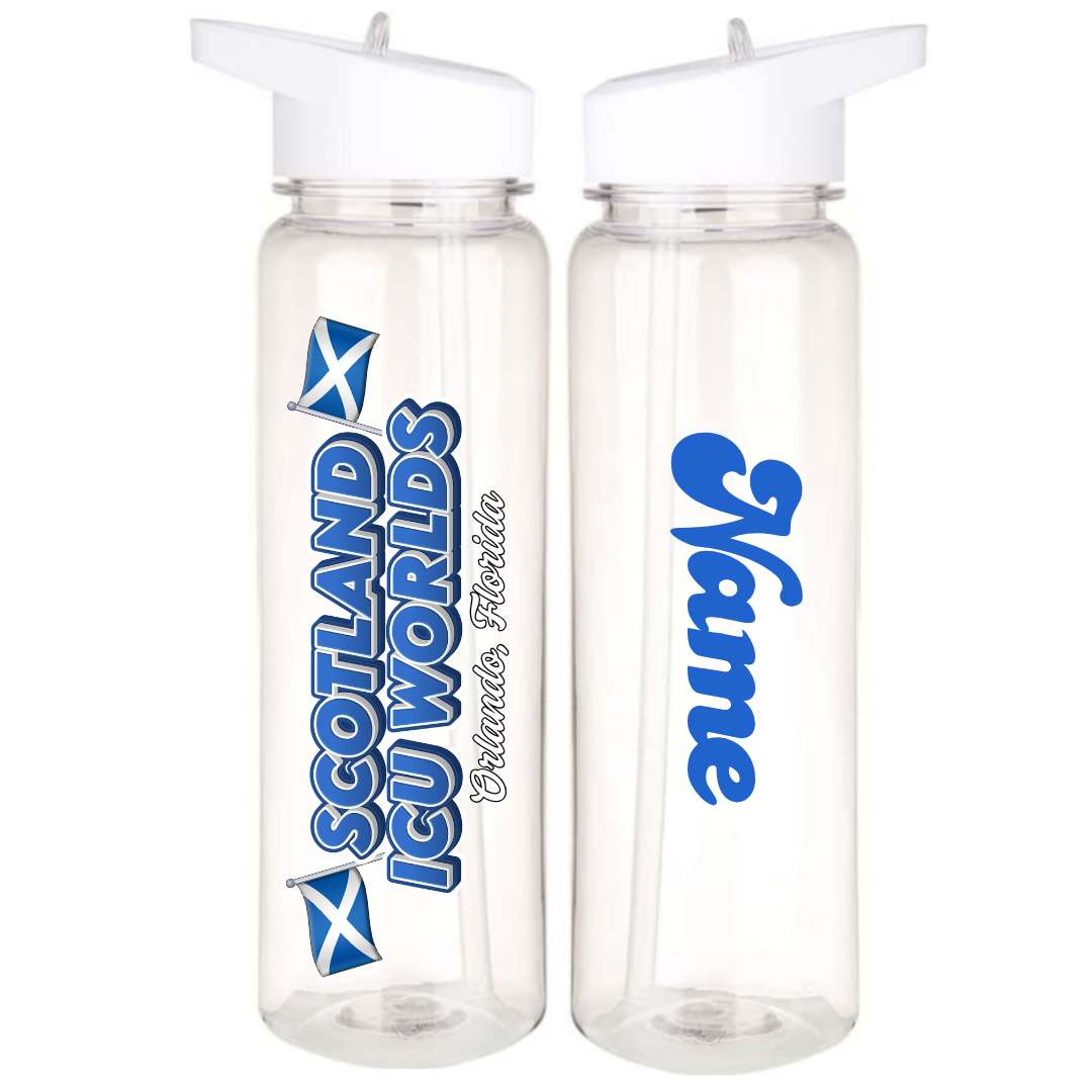 Scotland ICU Worlds plastic bottle- flags