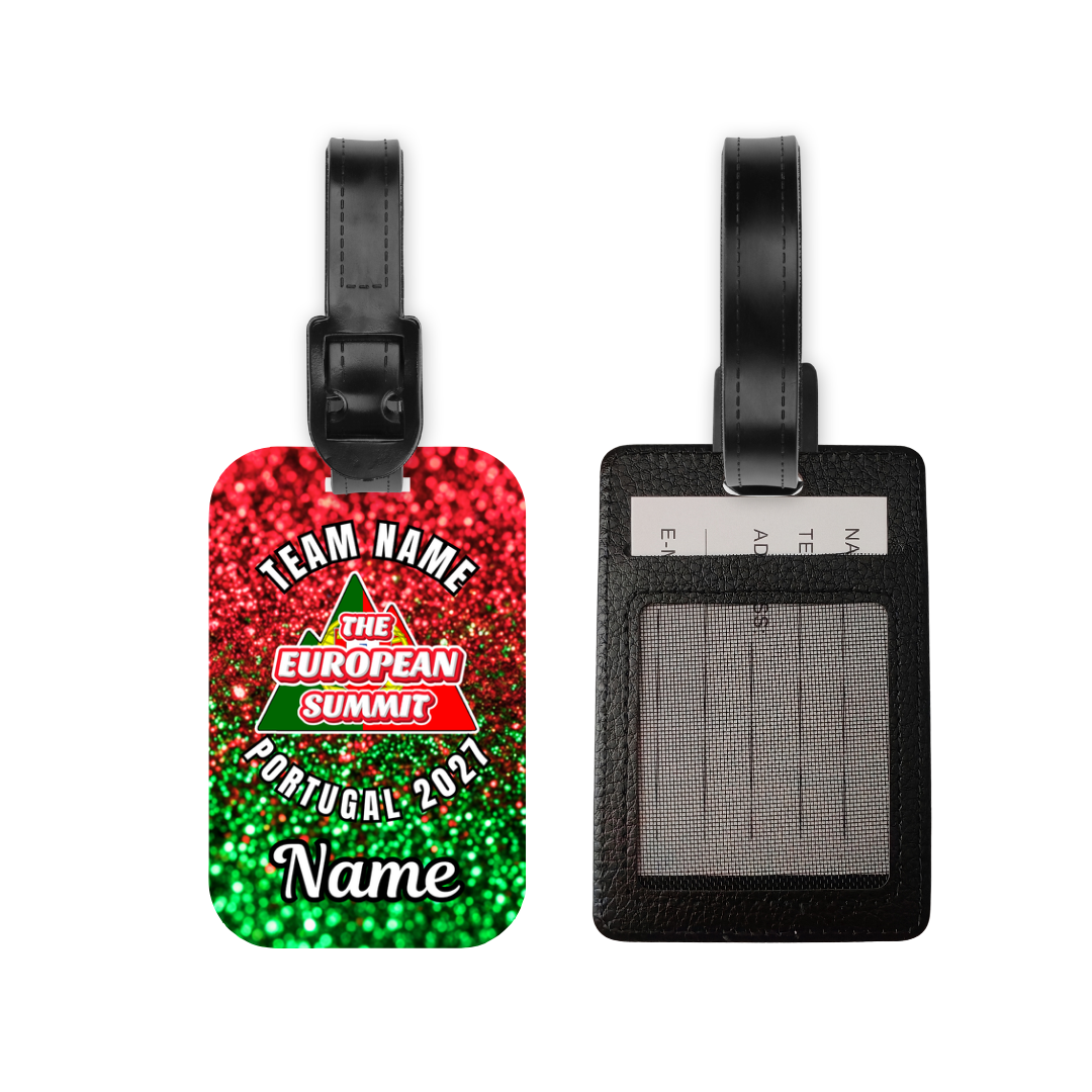 European Summit 2027 one sided PU Leather luggage tag