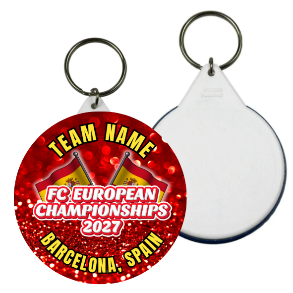 Thumbnail: European Championships 2026- BARCELONA  keyring/badge (flag design)
