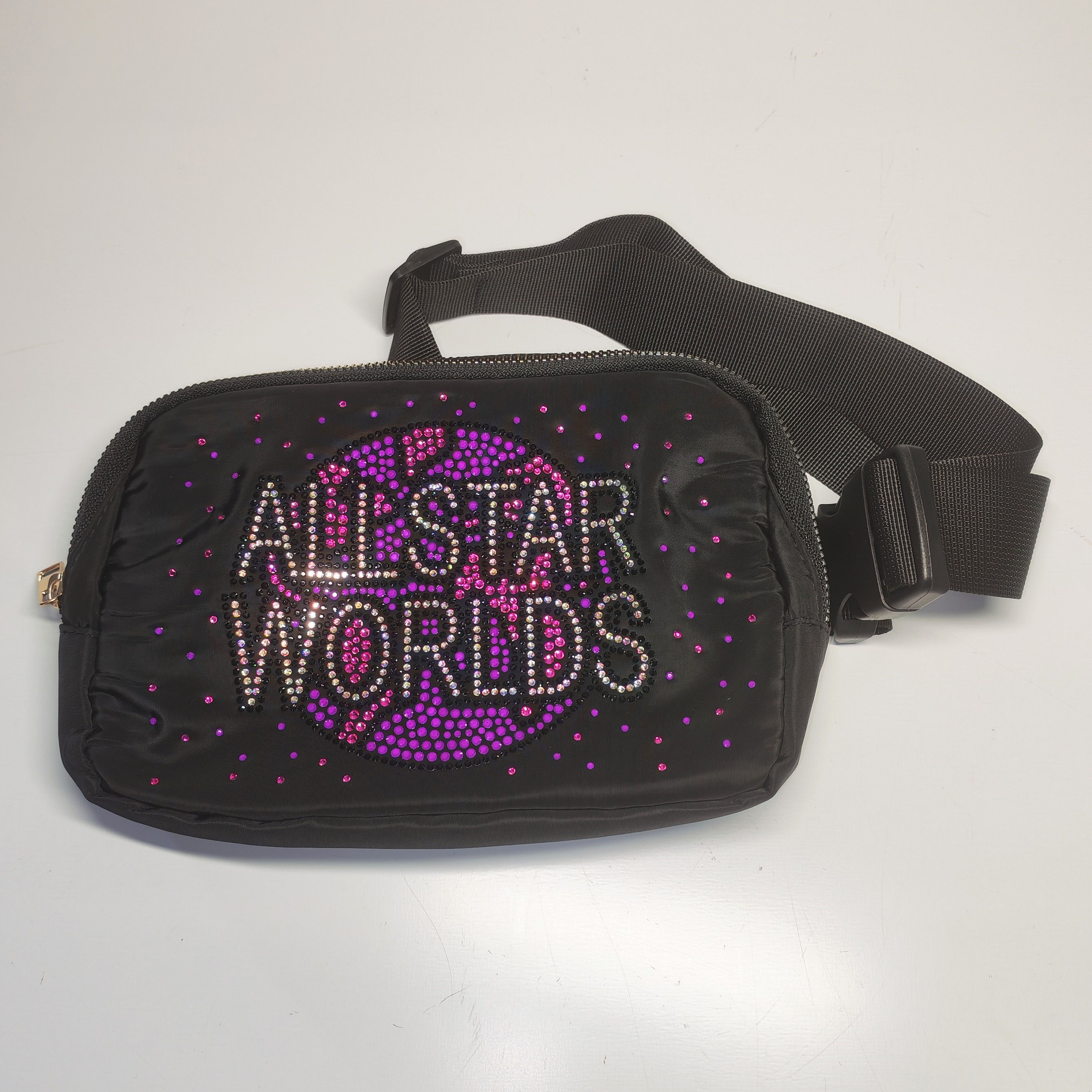 Personalised Allstar Worlds rhinestone bumbag/ beltbag- globe