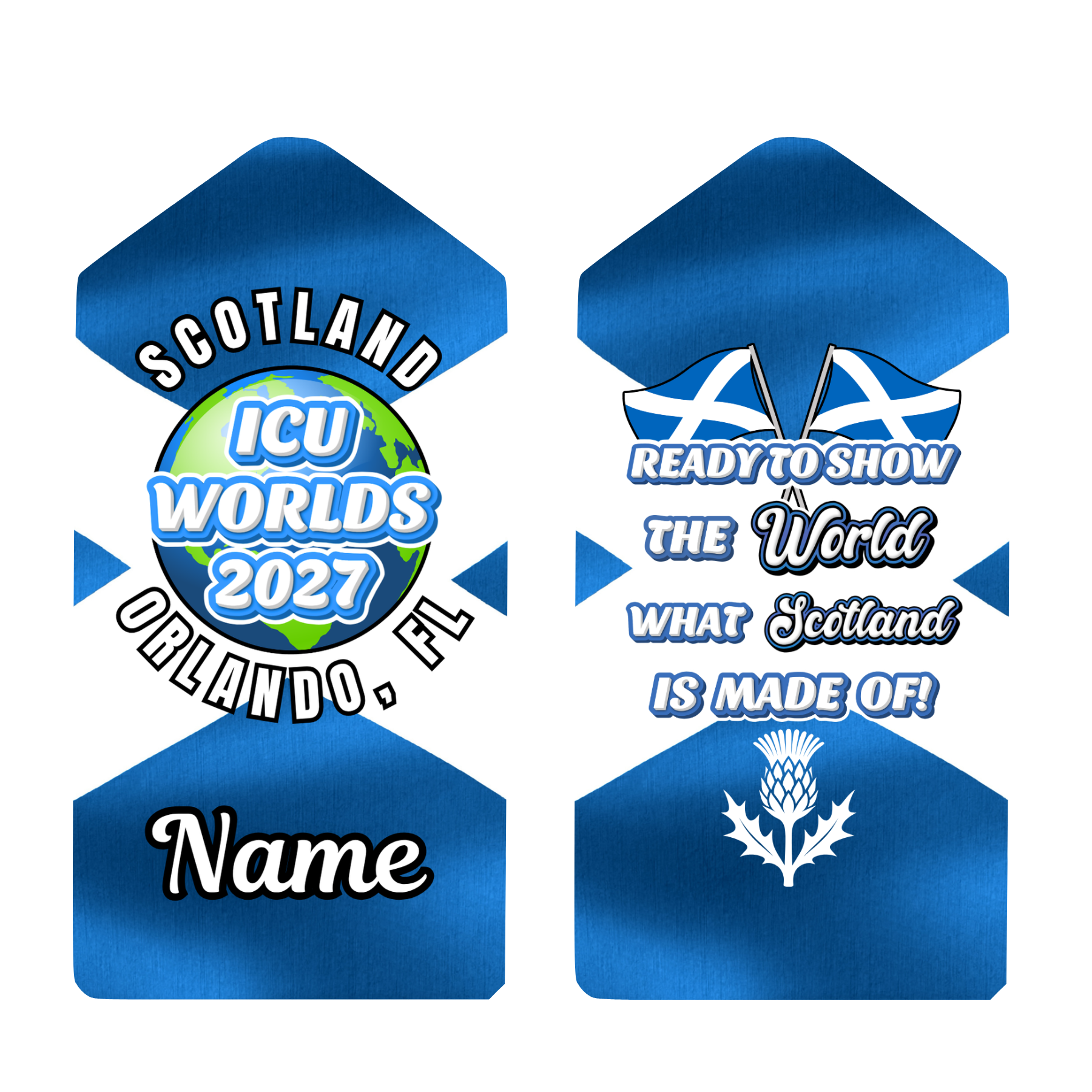 Scotland ICU Worlds 2027 sparkly bagtag keyring