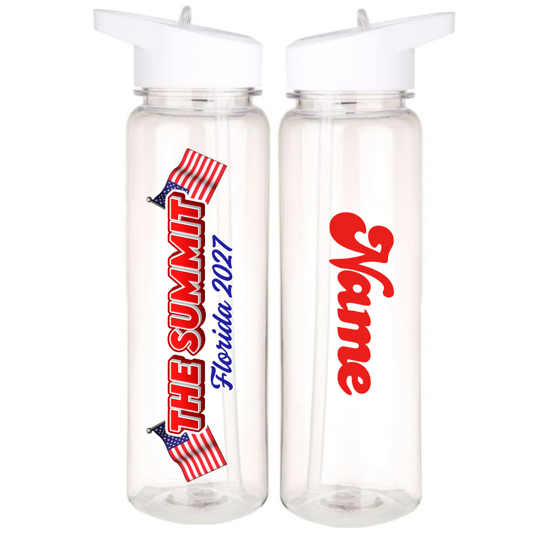 USA themed The Summit 2027 plastic bottle