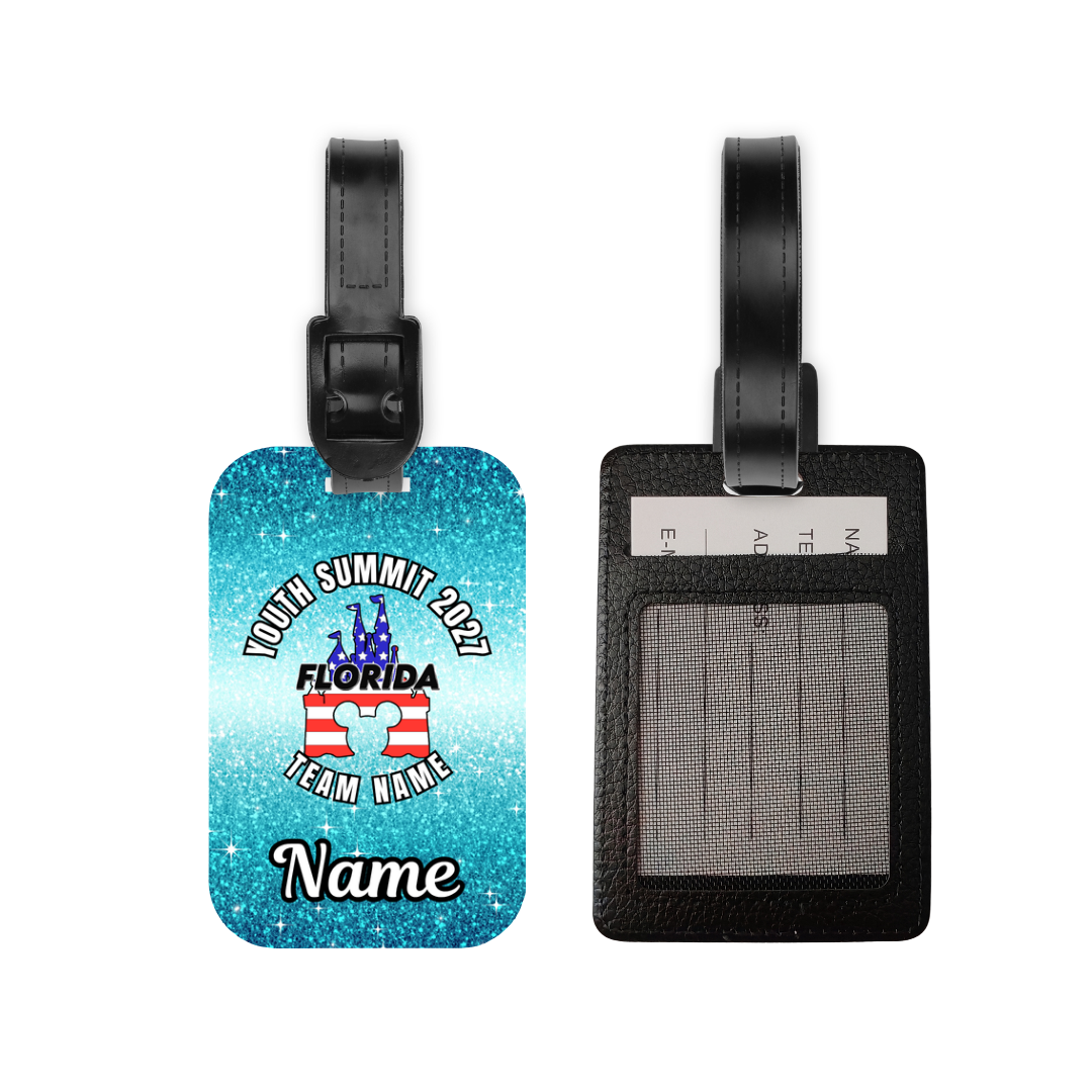 Youth Summit 2027 one sided PU Leather luggage tag