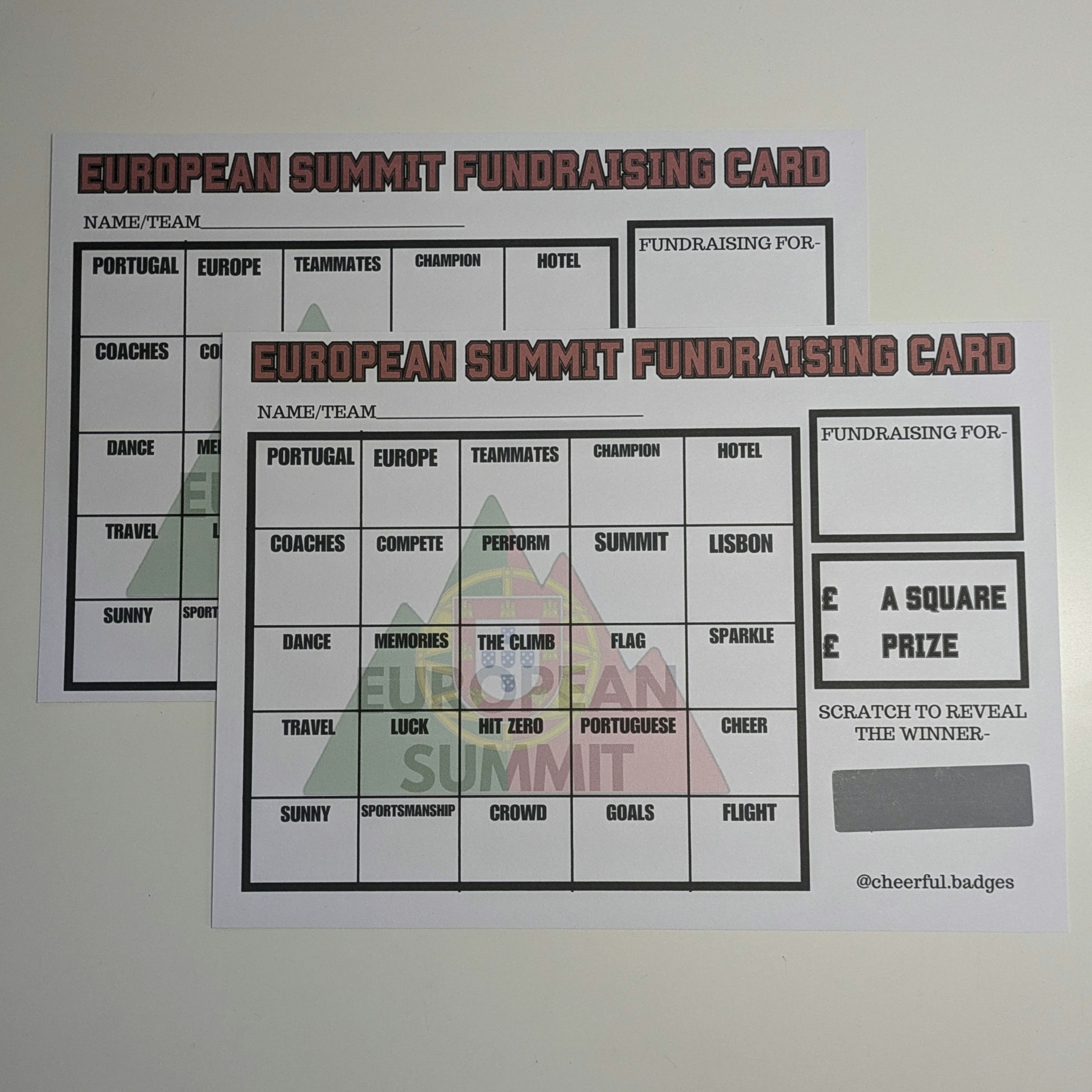 European Summit Fundraising Cards