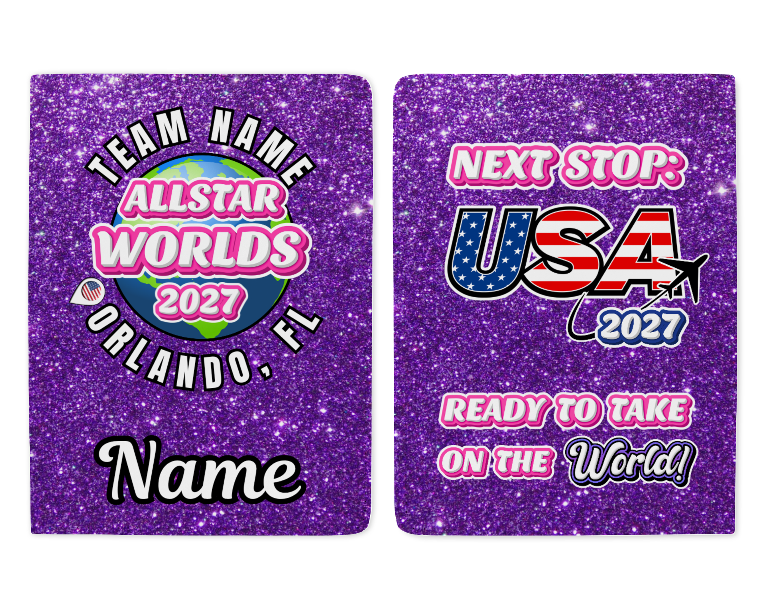 Allstar Worlds 2027 personalised passport cover- globe