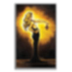 Woman with pale hair in a long black dress