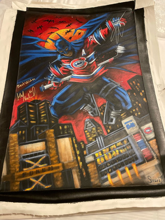 Toile de Batman et Mats Naslund fait par l'artiste peintre Éric Sevigny