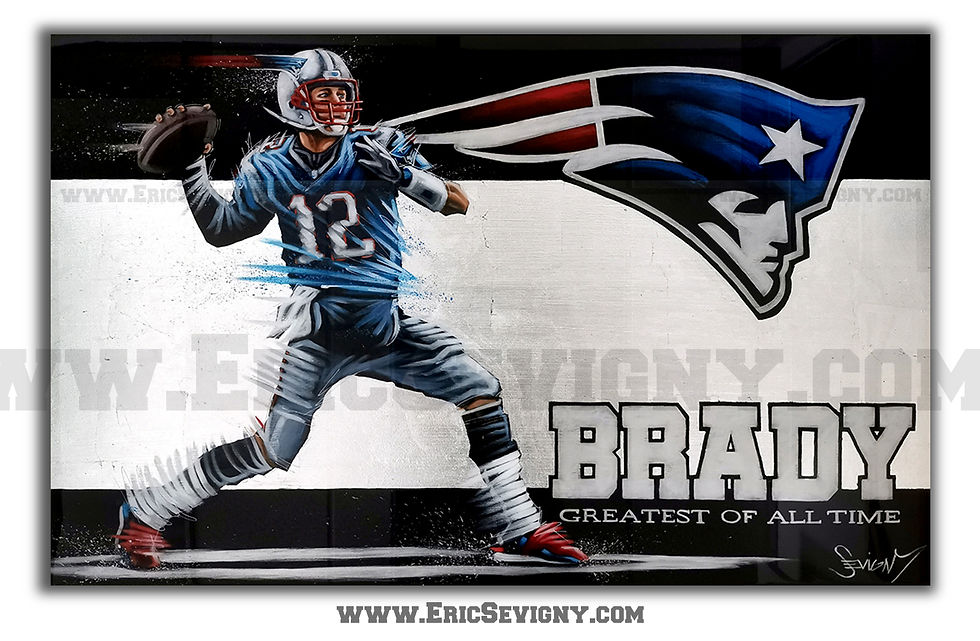 Painting of Tom Brady NFL by Eric Sevigny