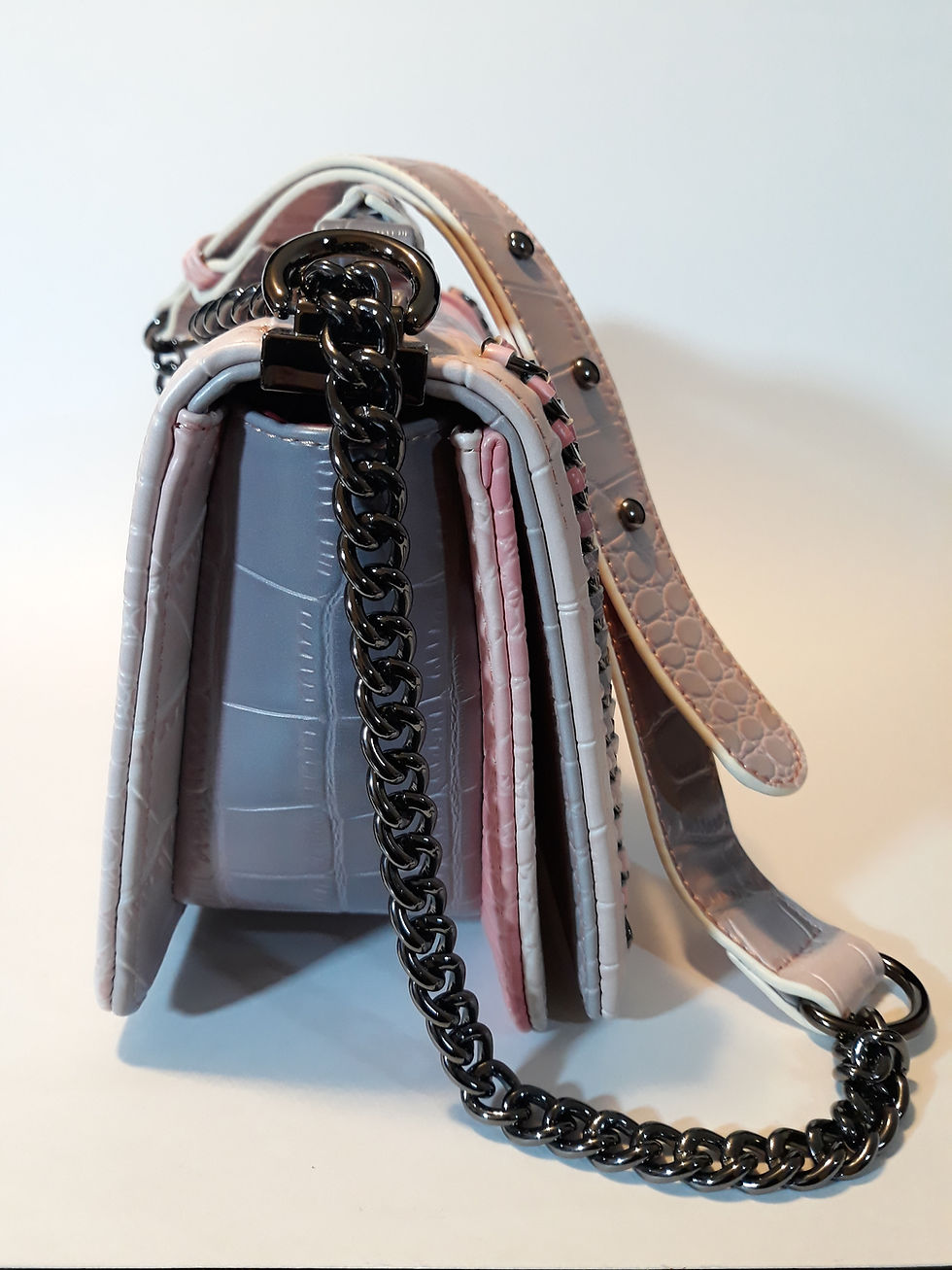 Thumbnail: Pink Shadow Stone Print Luxury Tote