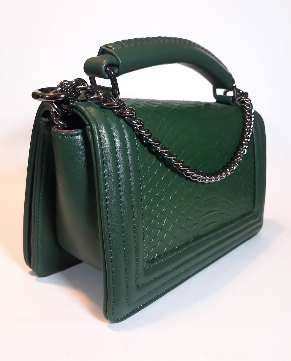 Thumbnail: Green Python Embossed Luxury Tote