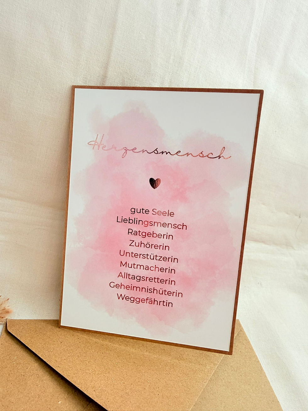 Miniaturbild: Karte - Herzensmensch rosa