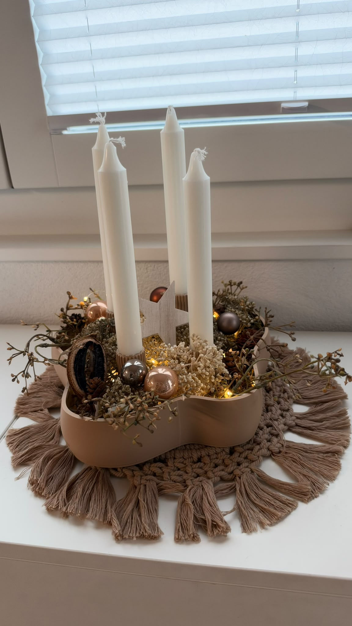 Adventsschale beige - Fixfertig