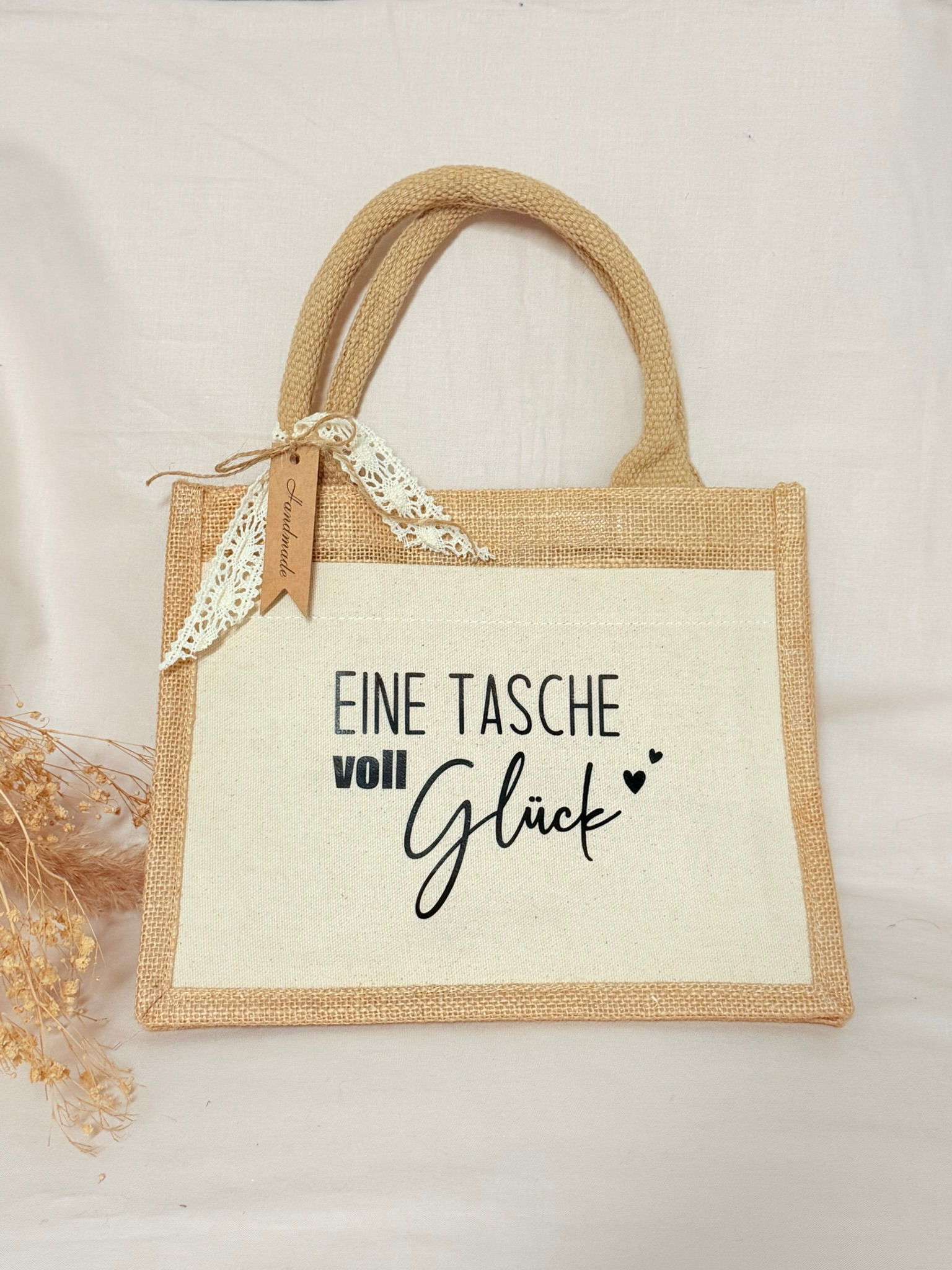 Jutetasche "Eine Tasche voll Glück"