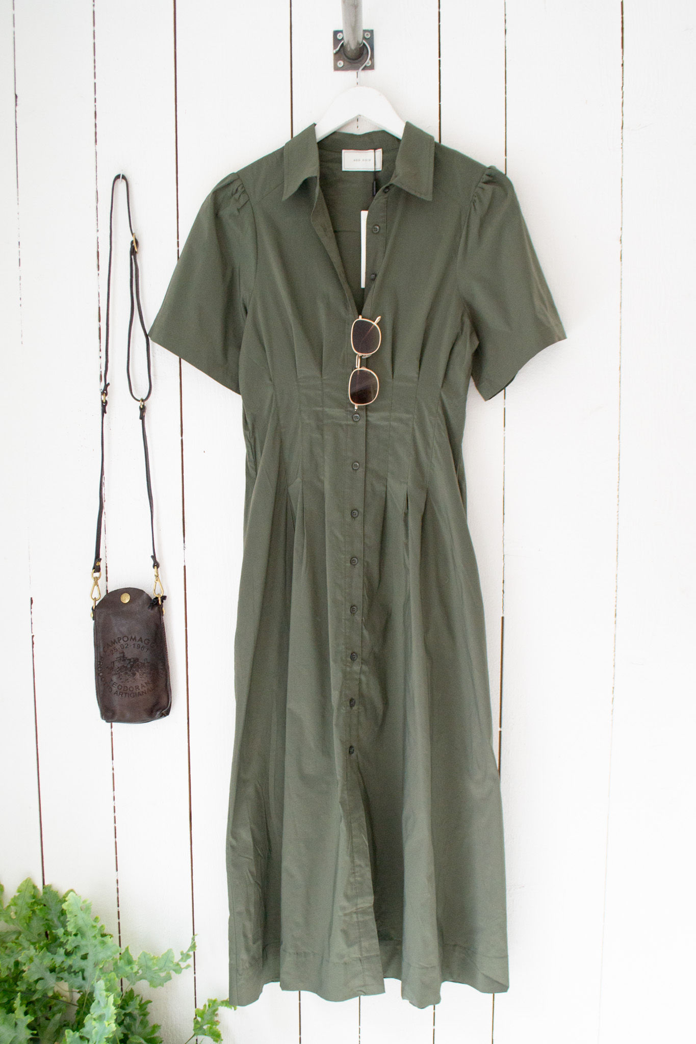 Neo Noir Baia Poplin Dress Army
