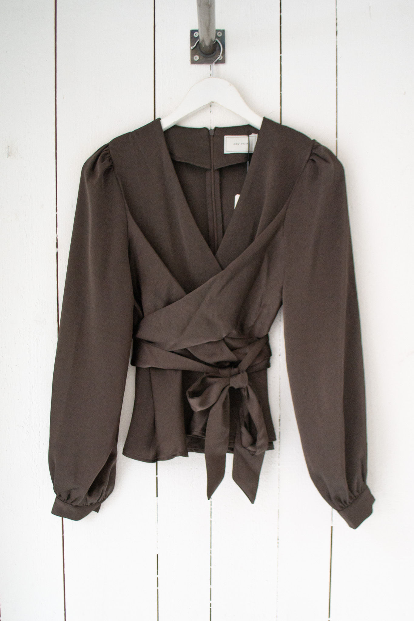 Neo Noir Rista Heavy Sateen Blouse Dark Brown