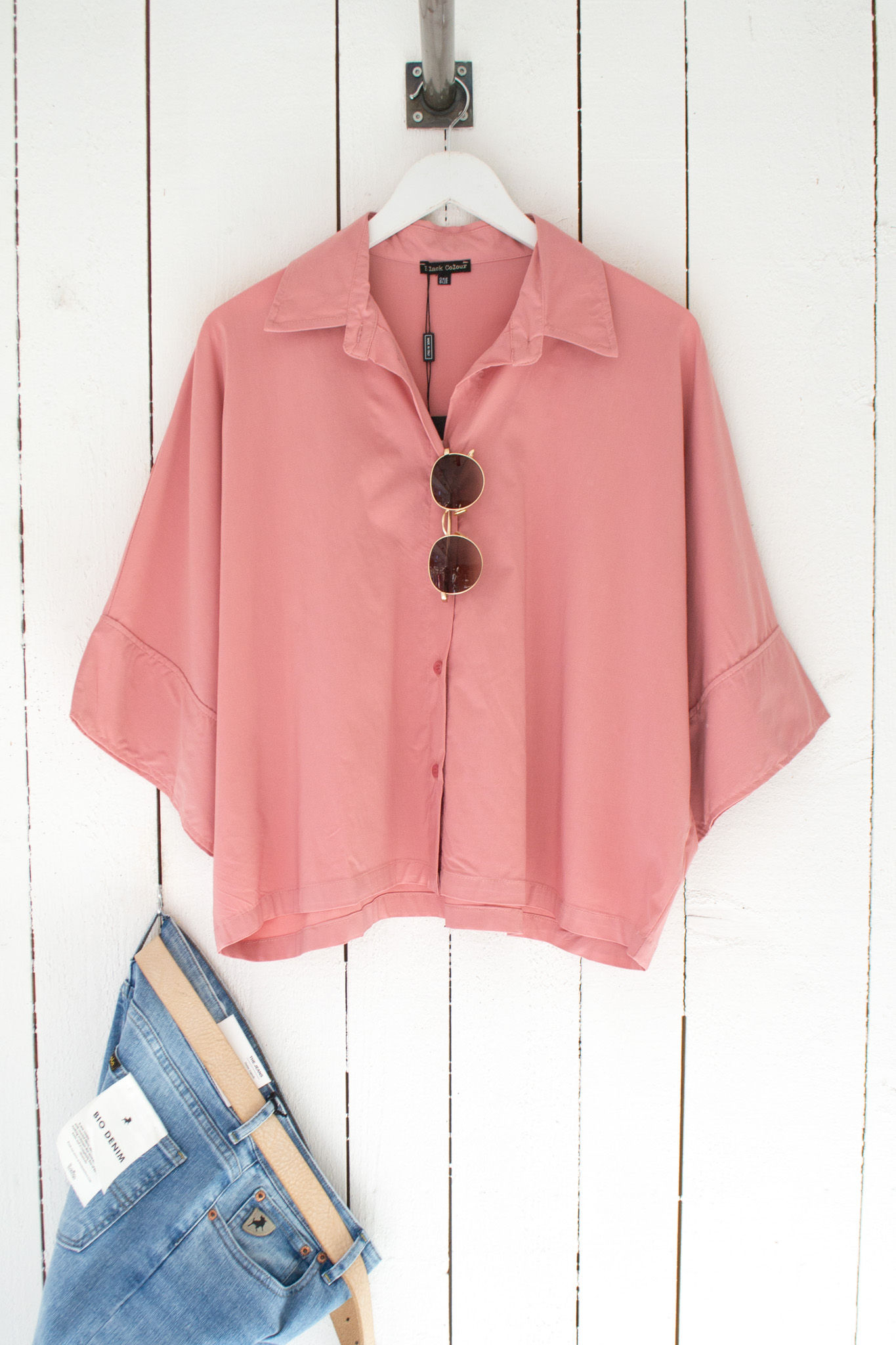 Black Color Davina Shirt Rose