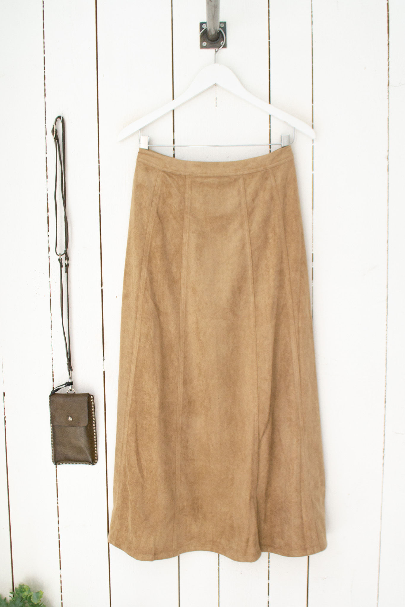 Neo Noir Raya Faux Suede Skirt Sand