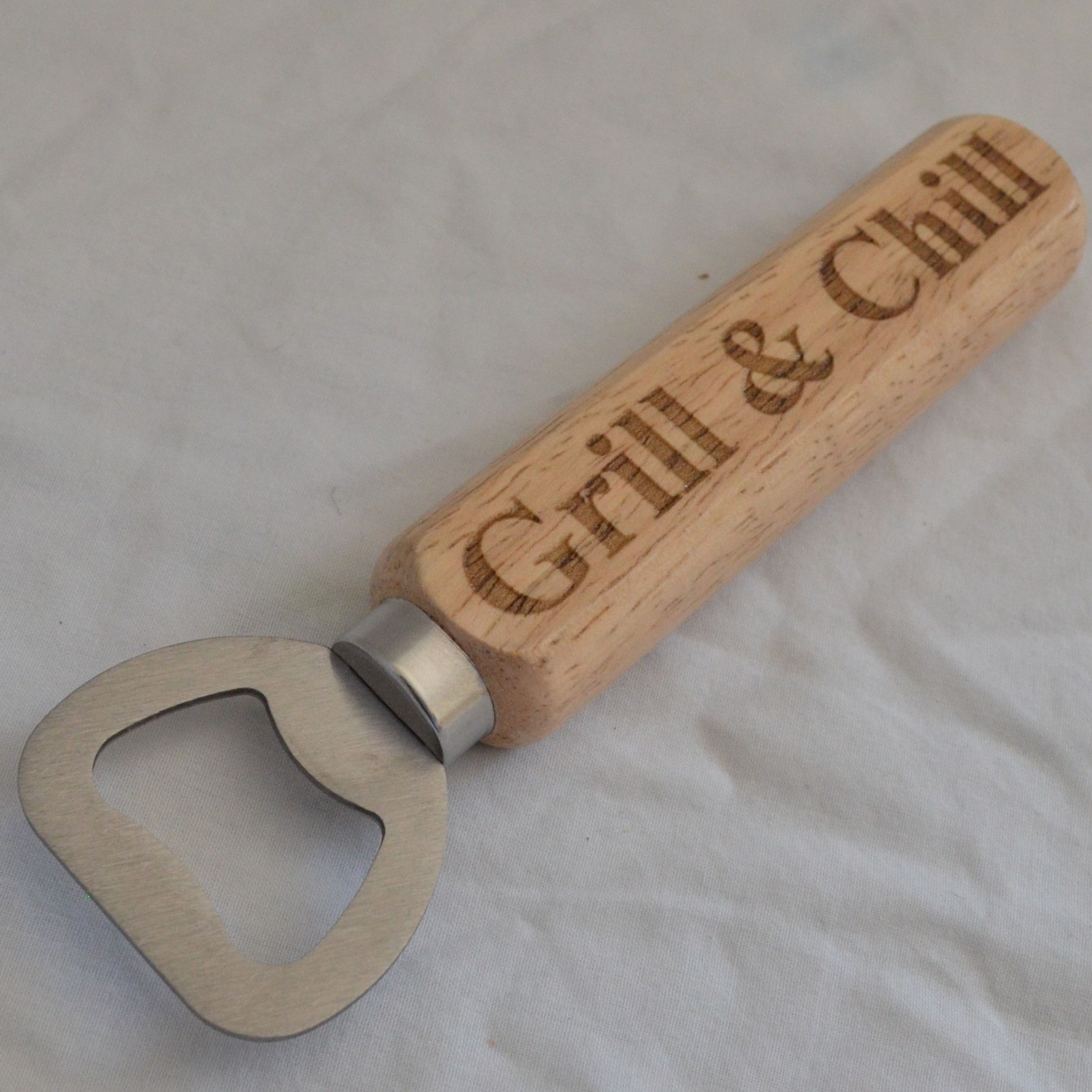 'Grill & Chill' Bottle Opener - Wooden Handle