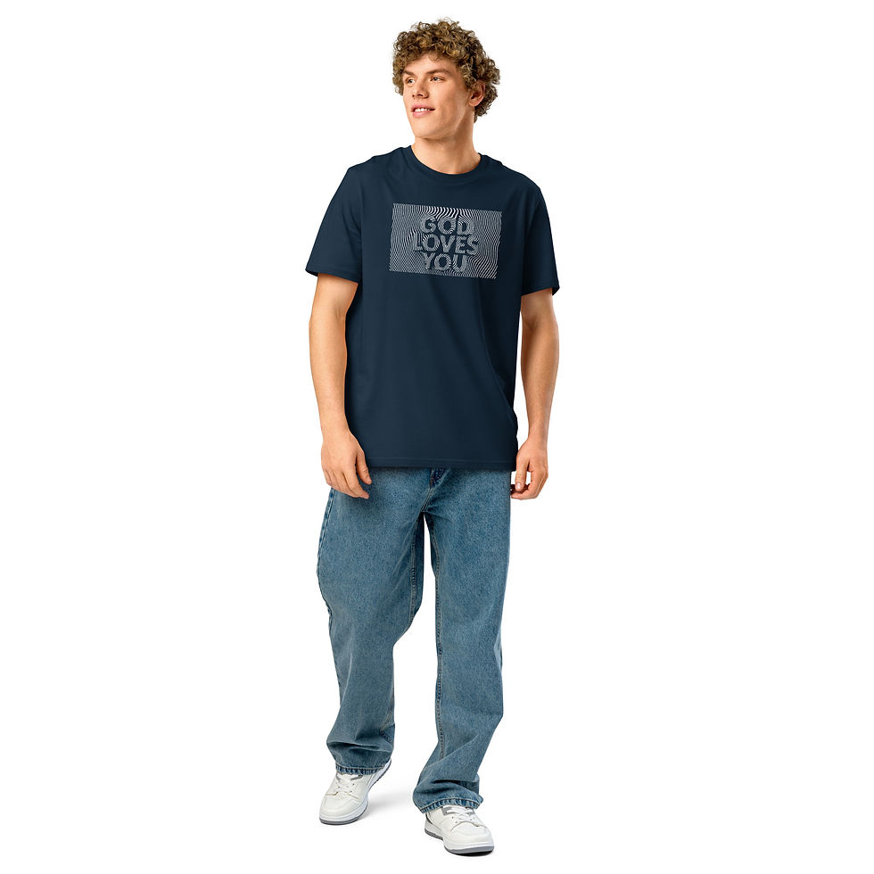 Thumbnail: God Loves You Organic Cotton Unisex T-Shirt | Eco-Friendly Christian Faith Tee