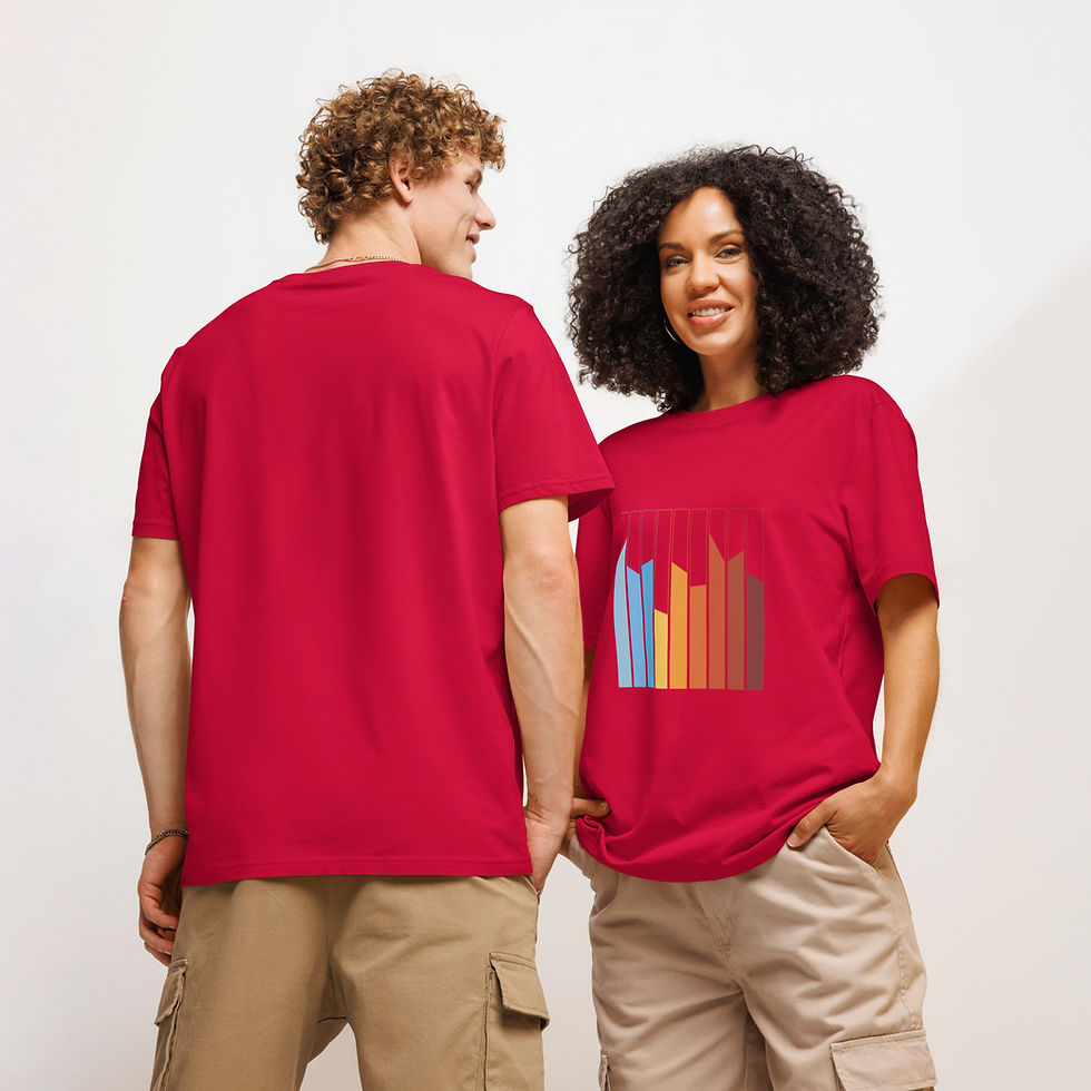 Thumbnail: Sunset Color Strips T-Shirt | Modern Drip Art Graphic Tee for Bold Streetwear