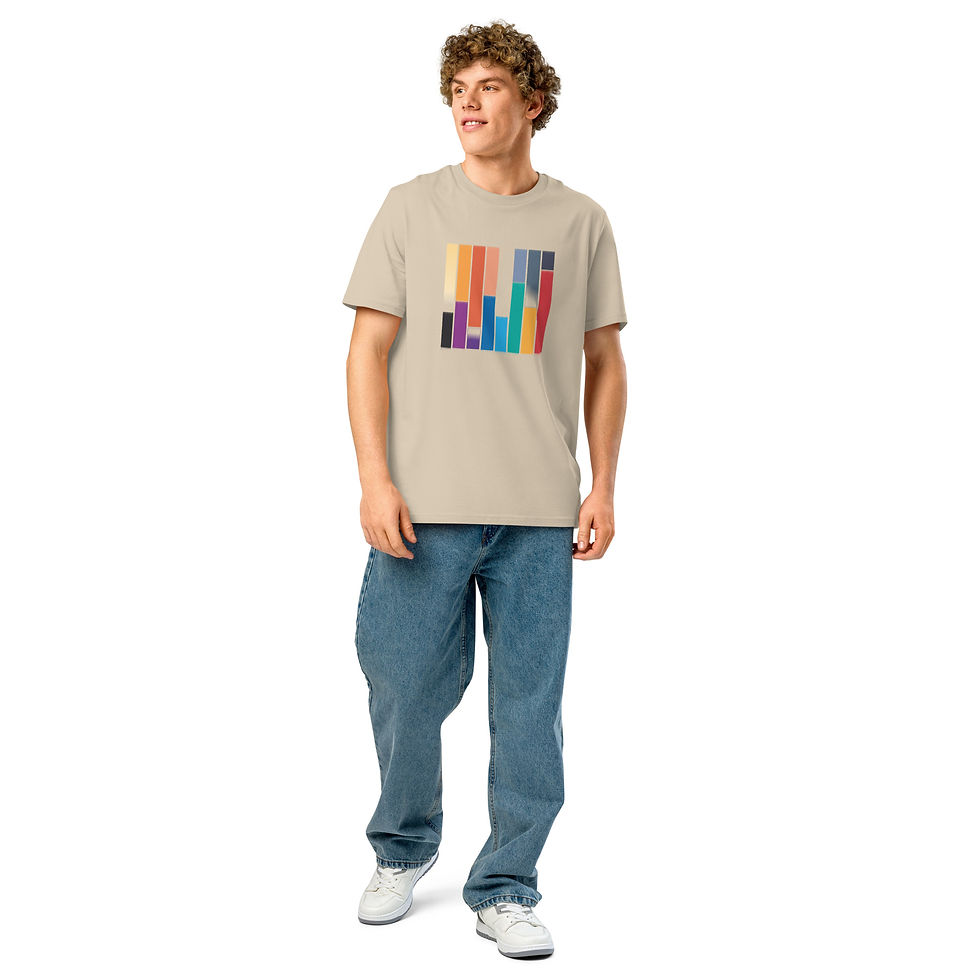 Thumbnail: Abstract Color Strips T-Shirt | Modern Drip Art Graphic Tee for Bold Streetwear