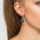 Thumbnail: Valerie Pear Drop Gemstone Earring Rosegold Emerald Green