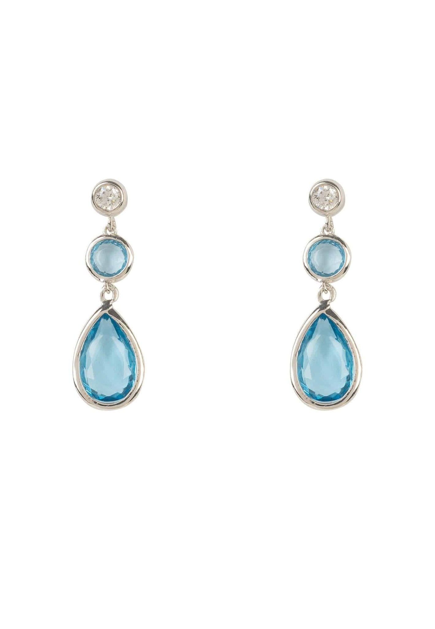 Tuscany Gemstone Drop Earring Silver Blue Topaz Hydro